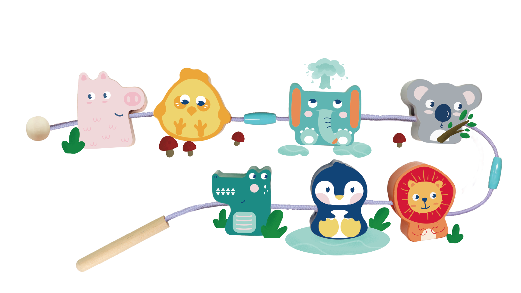 Animal lacing beads