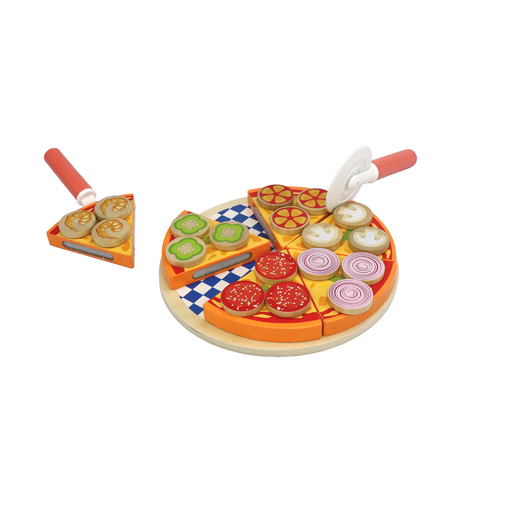 Leo & Friends 27-Piece Kid’s Pizza Toy Set | Play Pretend Pizza Toy Slices, Toppings, Pizza Cutter for Toddlers | Perfect Kid’s Cooking Toy Kit for Birthdays, Holidays