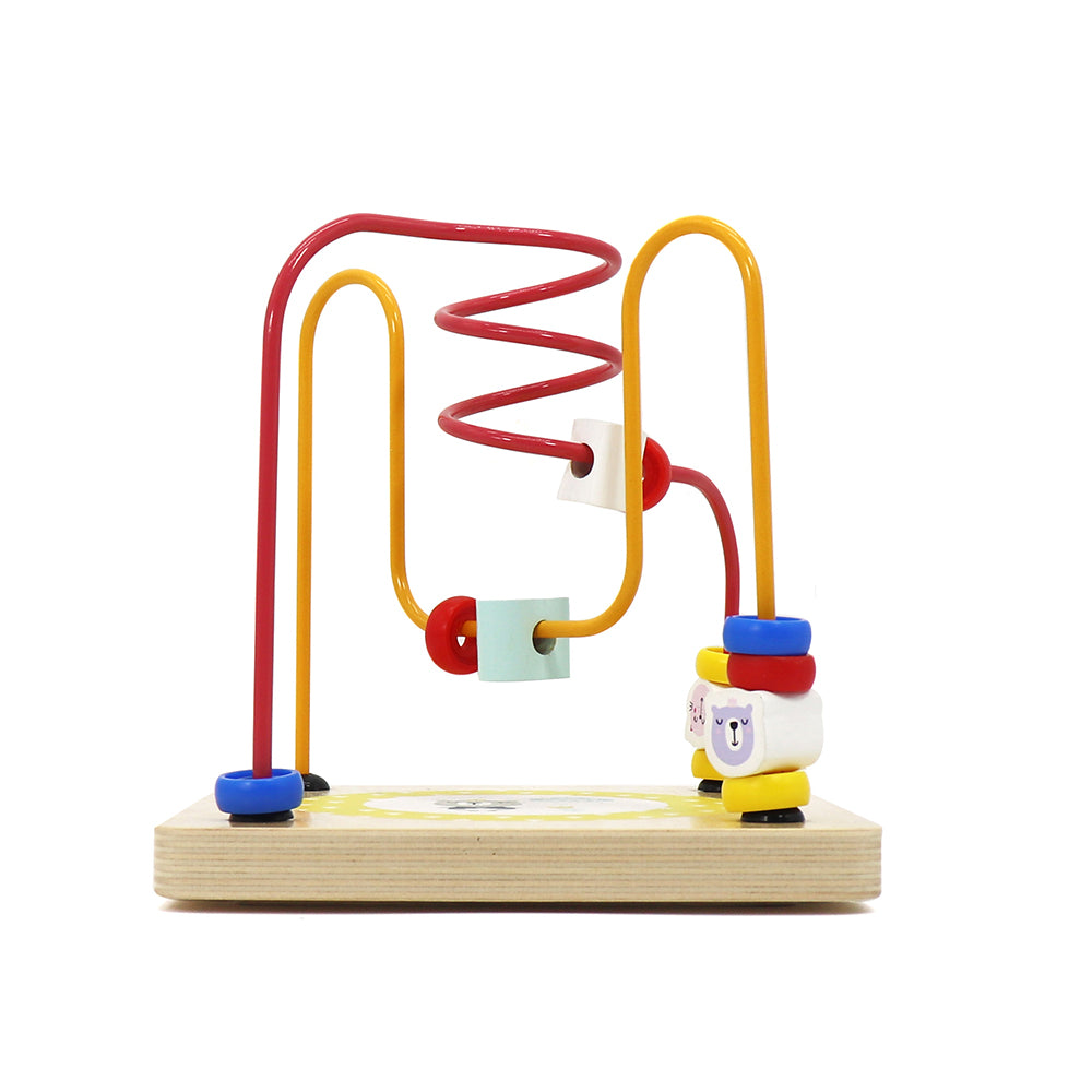 LEO & FRIENDS Wooden Activity Toy for 1, 2 Year-Old-Girls, Educational Preschool Shape Sorter and Maze Toy | Montessori Bead Maze and Versatile Kid’s Sensory Immersion Cube | Perfect Christmas or Birthday Gift