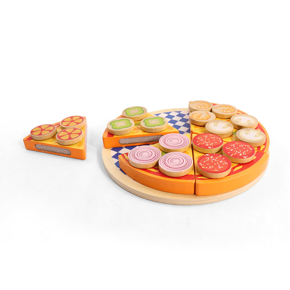 Leo & Friends 27-Piece Kid’s Pizza Toy Set | Play Pretend Pizza Toy Slices, Toppings, Pizza Cutter for Toddlers | Perfect Kid’s Cooking Toy Kit for Birthdays, Holidays