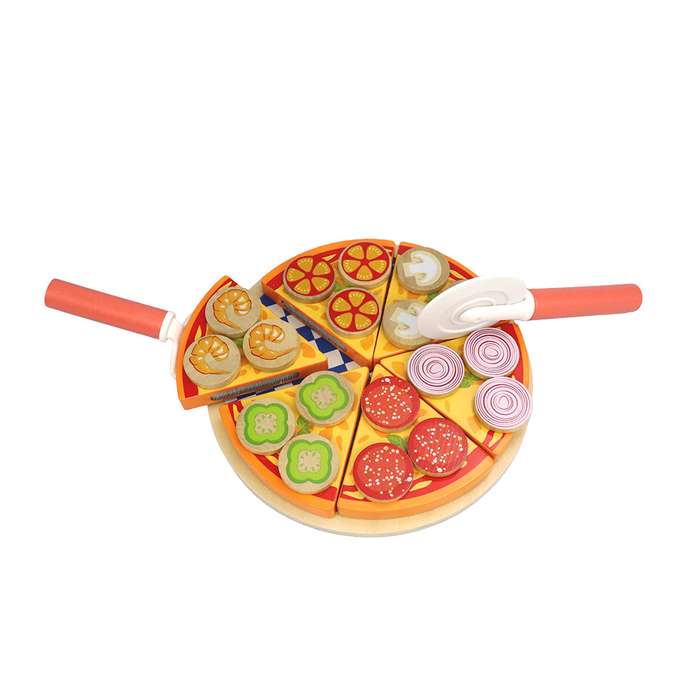 Leo & Friends 27-Piece Kid’s Pizza Toy Set | Play Pretend Pizza Toy Slices, Toppings, Pizza Cutter for Toddlers | Perfect Kid’s Cooking Toy Kit for Birthdays, Holidays