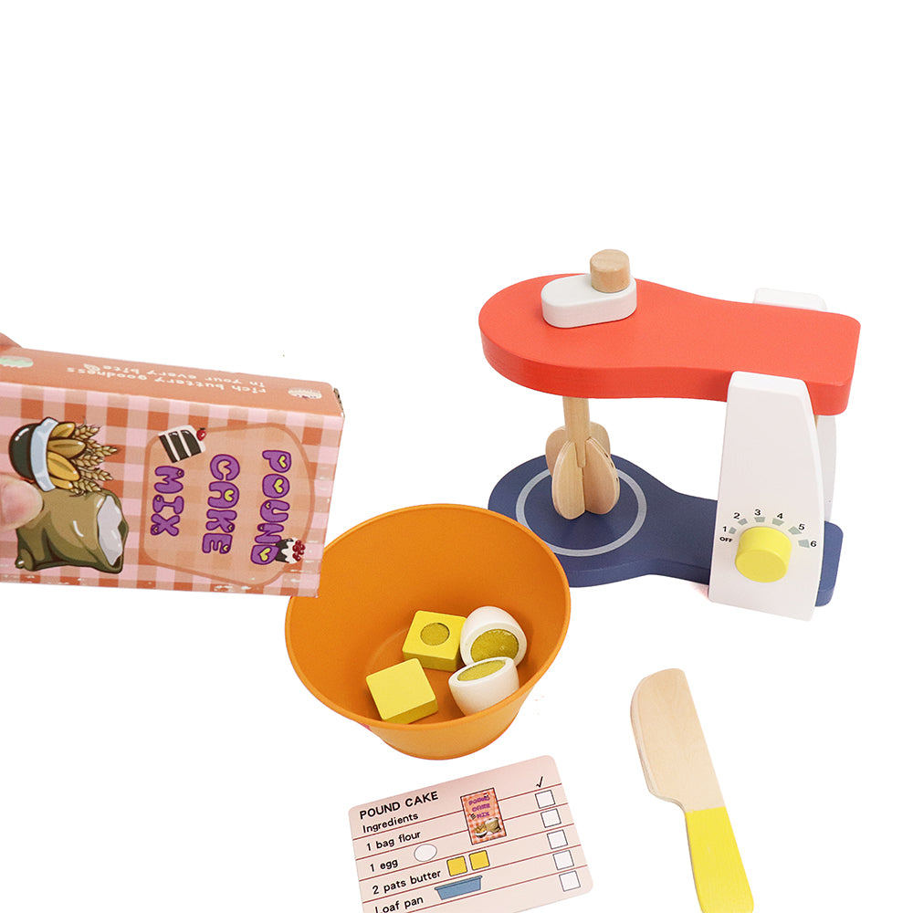 Leo & Friends Wooden Mixer Set - Make-A-Cake Mixer Kit with Hand Crank Mixer | Perfect Christmas, Birthday Present for Kids Ages 3 and Older