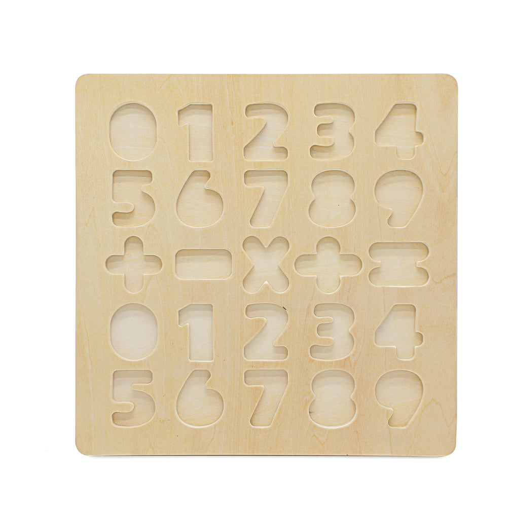 Leo & Friends Wooden Chunky Number Math Puzzle, Numbers 0-9, Addition, Subtraction, Multiplication, Division, Equal Sign Included | Fun Educational Number Game for Children 3+
