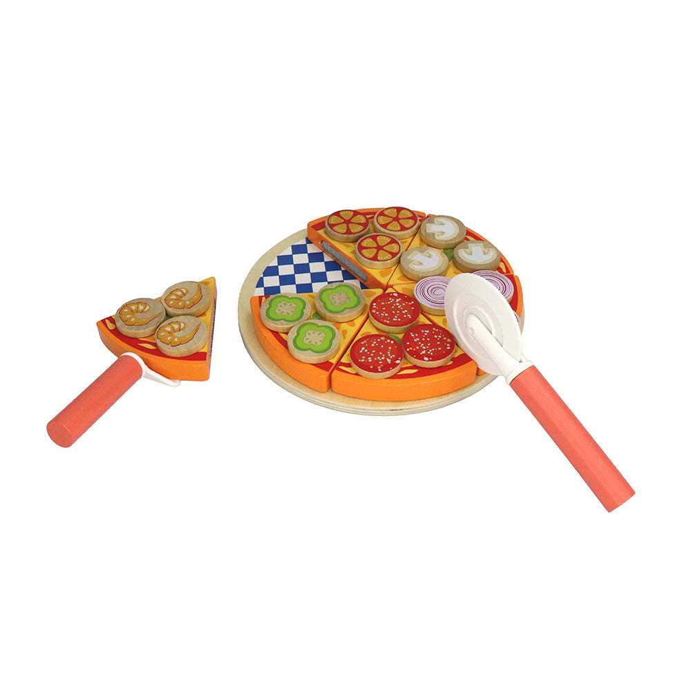 Leo & Friends 27-Piece Kid’s Pizza Toy Set | Play Pretend Pizza Toy Slices, Toppings, Pizza Cutter for Toddlers | Perfect Kid’s Cooking Toy Kit for Birthdays, Holidays