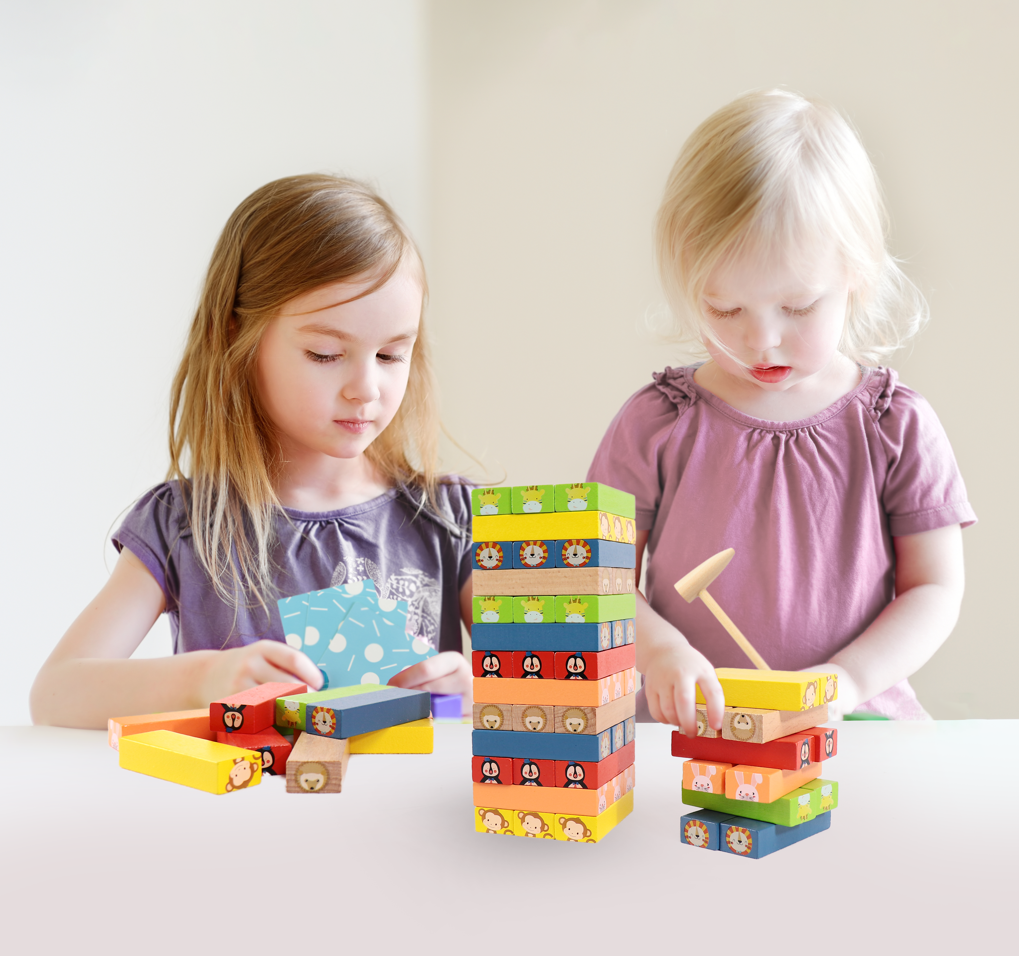 L&F Zoo Stacking Game, 77 Different Pieces Included | Perfect for Kids 3-Years+, Use with Preschoolers or Kid’s Birthday/Christmas Present | BPA-Free, Made with Non-Toxic Wood and Water-Based Paint