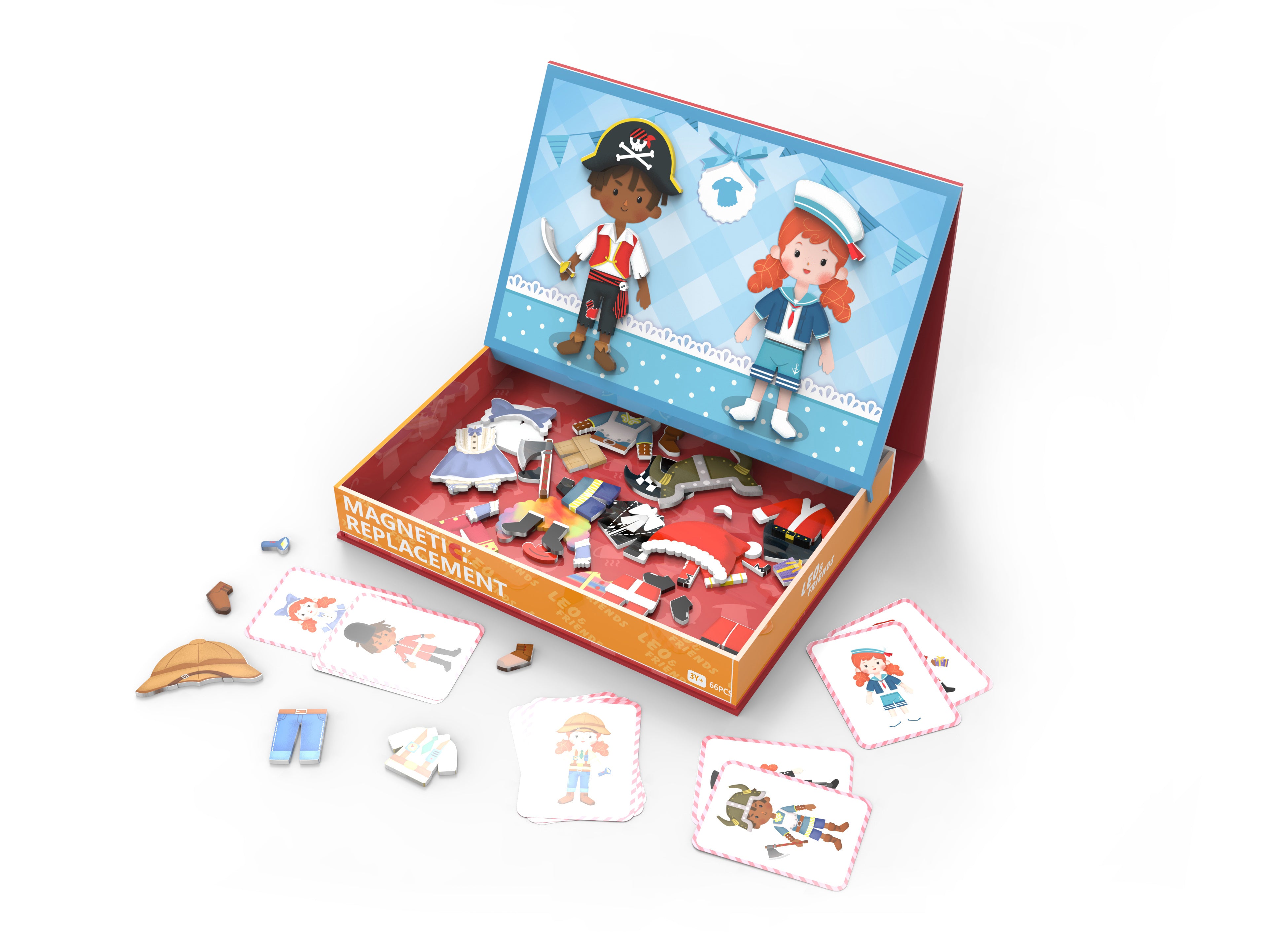 Leo & Friends Magnetic Dressing Kit, 66-Pieces, Made for Kids 3-Years-Old+ | Educational Play-Pretend Dress-Up Puzzle Kit, Perfect Birthday or Holiday Present | Two Playsets in One