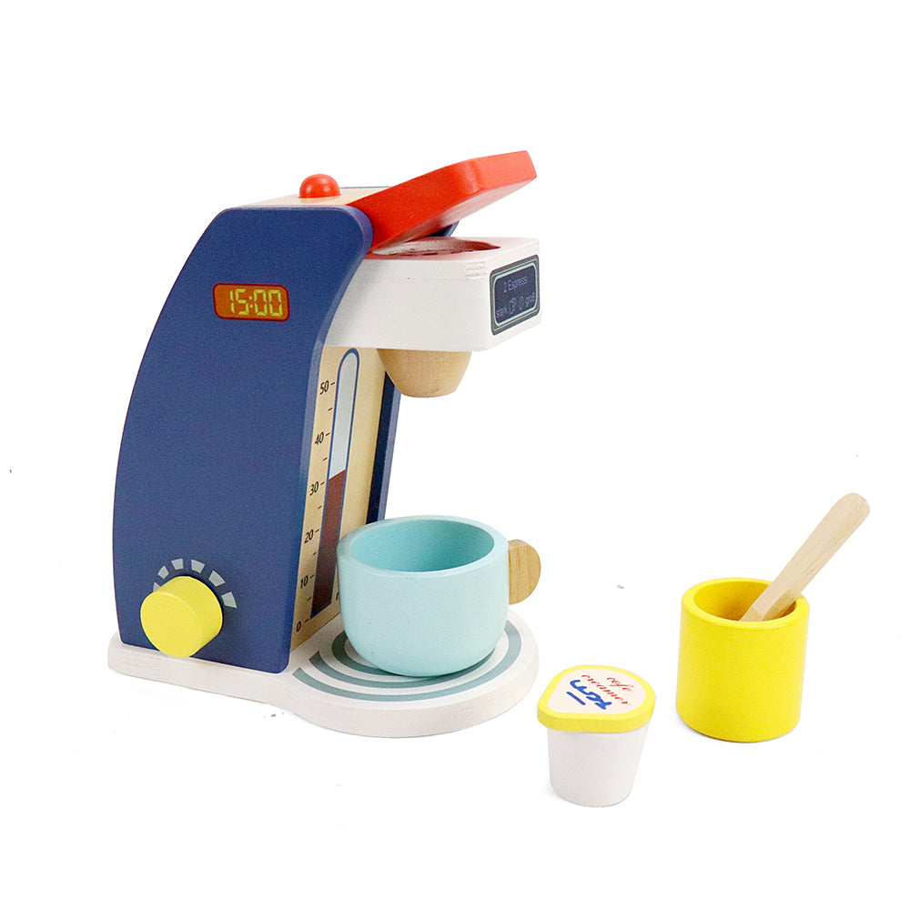 Leo & Friends Wooden Coffee Maker Set - 6 Piece Coffee Grinder Kit for Kids 3+ | Perfect Educational Wooden Play Kitchen Set Gift for Holidays & Birthdays
