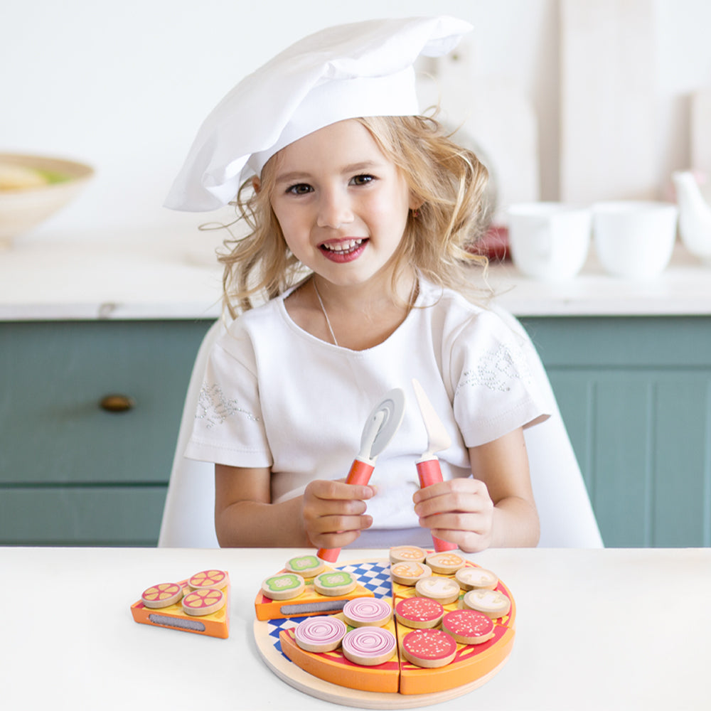 Leo & Friends 27-Piece Kid’s Pizza Toy Set | Play Pretend Pizza Toy Slices, Toppings, Pizza Cutter for Toddlers | Perfect Kid’s Cooking Toy Kit for Birthdays, Holidays