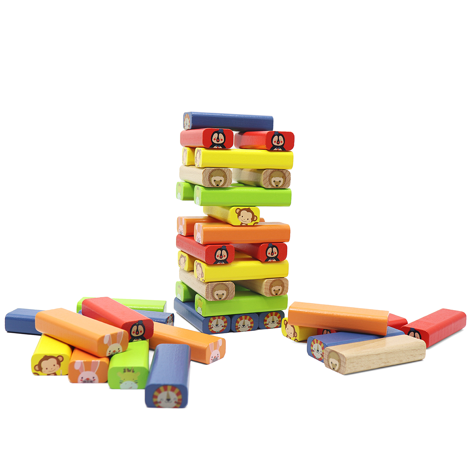 L&F Zoo Stacking Game, 77 Different Pieces Included | Perfect for Kids 3-Years+, Use with Preschoolers or Kid’s Birthday/Christmas Present | BPA-Free, Made with Non-Toxic Wood and Water-Based Paint