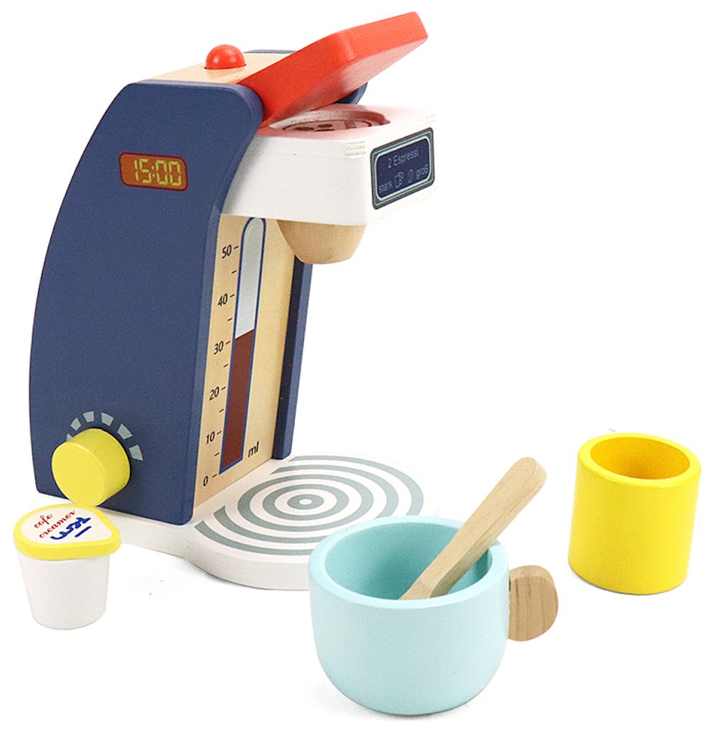 Leo & Friends Wooden Coffee Maker Set - 6 Piece Coffee Grinder Kit for Kids 3+ | Perfect Educational Wooden Play Kitchen Set Gift for Holidays & Birthdays