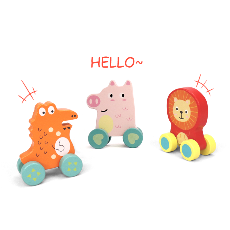 Leo & Friends Wooden Little Leo Lion Vehicle Toy, Perfect Christmas or Birthday Present for 1 year old