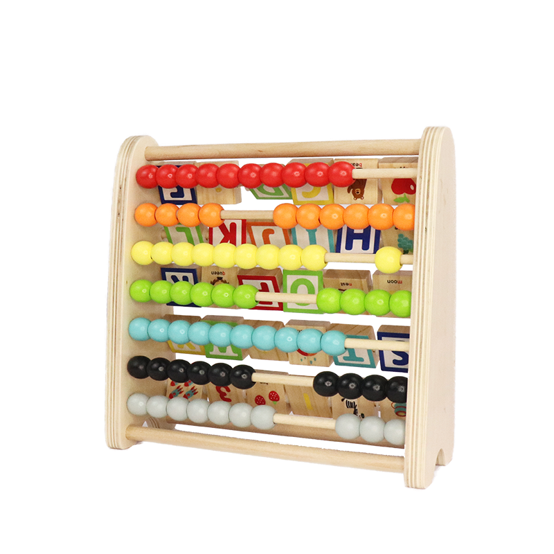 Leo and Friends Double-Sided Alphabet Abacus (9 pcs), Alphabet toy, alphabet blocks, color recognition, letter recognition, sorting toy, montessori toy, Toys for Toddlers And Kids Ages 2, 3, 4, 5