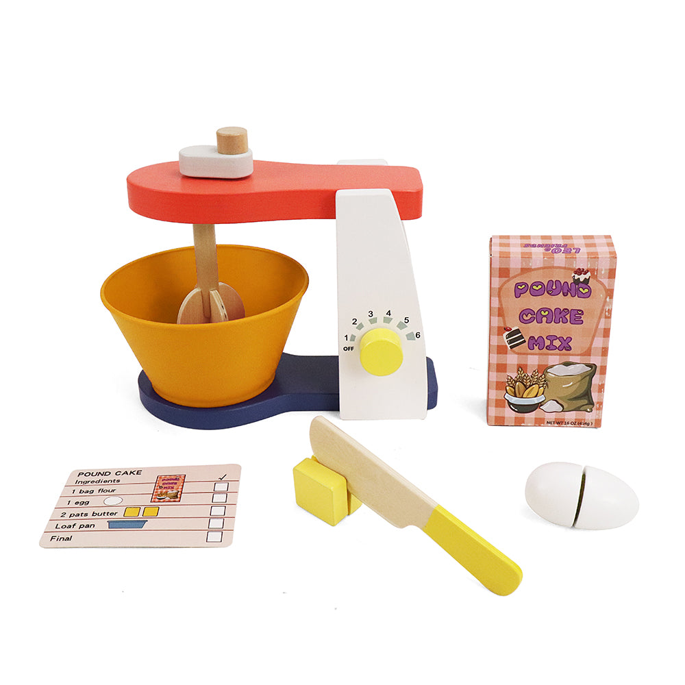 Leo & Friends Wooden Mixer Set - Make-A-Cake Mixer Kit with Hand Crank Mixer | Perfect Christmas, Birthday Present for Kids Ages 3 and Older