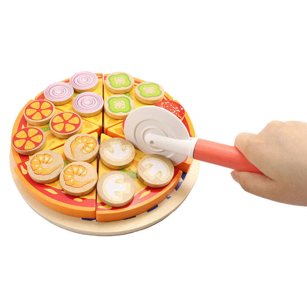Leo & Friends 27-Piece Kid’s Pizza Toy Set | Play Pretend Pizza Toy Slices, Toppings, Pizza Cutter for Toddlers | Perfect Kid’s Cooking Toy Kit for Birthdays, Holidays