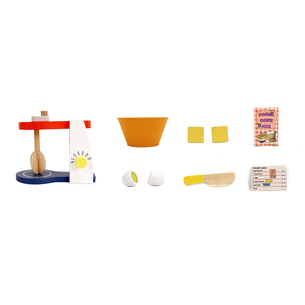 Leo & Friends Wooden Mixer Set - Make-A-Cake Mixer Kit with Hand Crank Mixer | Perfect Christmas, Birthday Present for Kids Ages 3 and Older