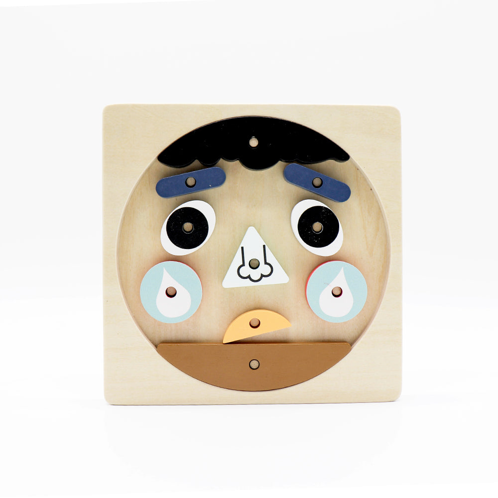 Leo & Friends Funny Faces Educational Wooden Puzzle for Toddlers | 10-Piece Safe Puzzle with Wooden Board, Makes Funny Faces, Creative Play for Kids for Holidays or Birthdays