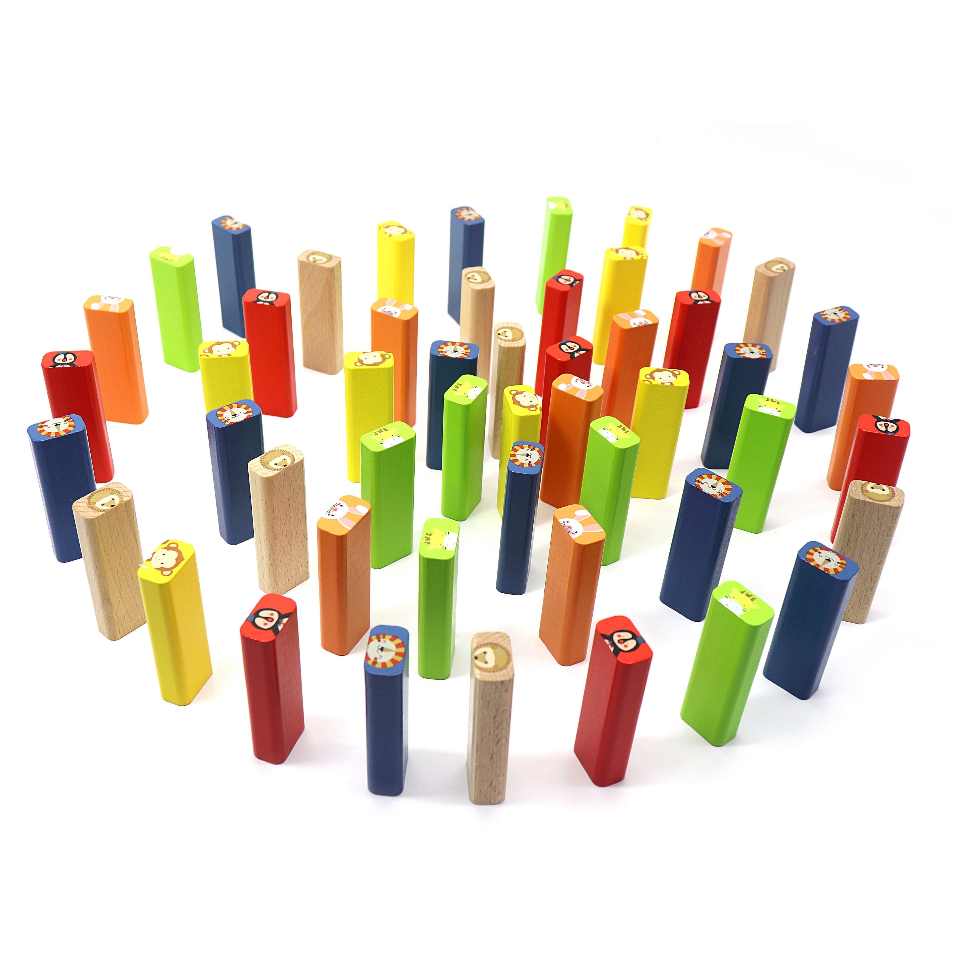L&F Zoo Stacking Game, 77 Different Pieces Included | Perfect for Kids 3-Years+, Use with Preschoolers or Kid’s Birthday/Christmas Present | BPA-Free, Made with Non-Toxic Wood and Water-Based Paint