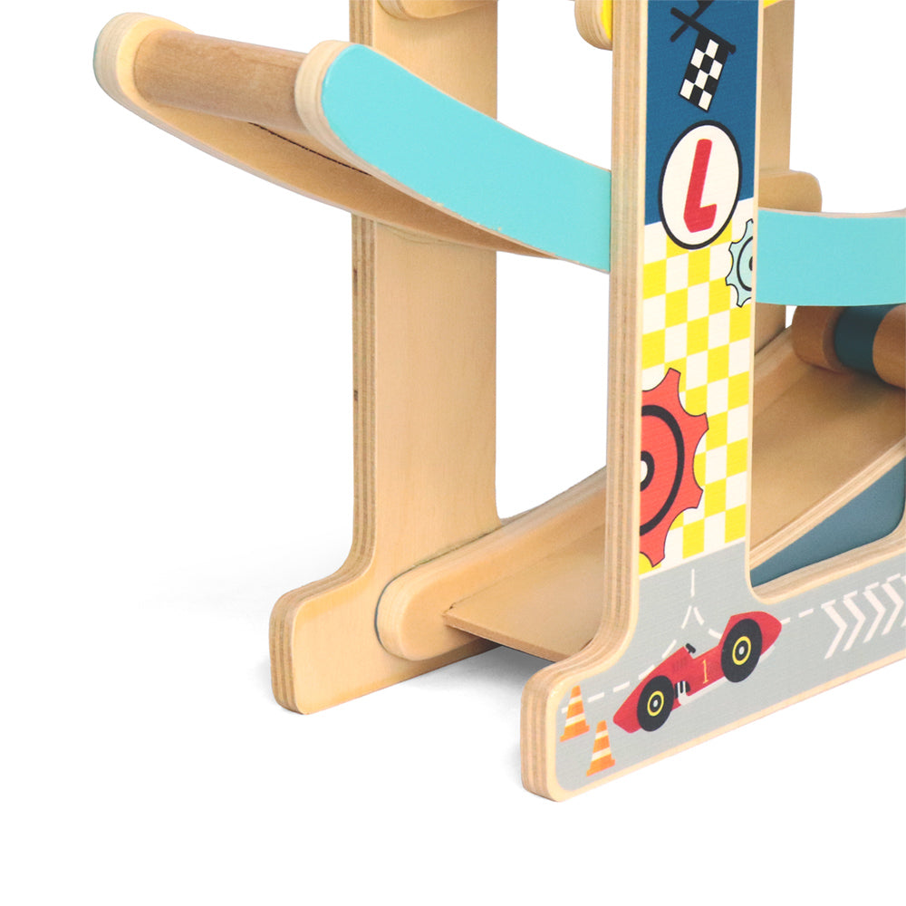Leo & Friends Wooden Ramp Racer Track with 4 Race Cars Included | Bright Colored At-Home Racer Track for Toddlers, Kids Ages 1 Through 5 | Perfect Educational Kid’s Gift for Birthdays, Holidays & More