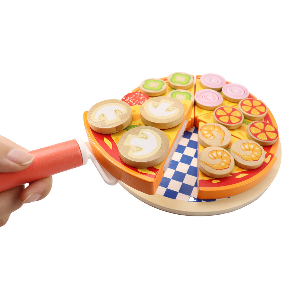 Leo & Friends 27-Piece Kid’s Pizza Toy Set | Play Pretend Pizza Toy Slices, Toppings, Pizza Cutter for Toddlers | Perfect Kid’s Cooking Toy Kit for Birthdays, Holidays