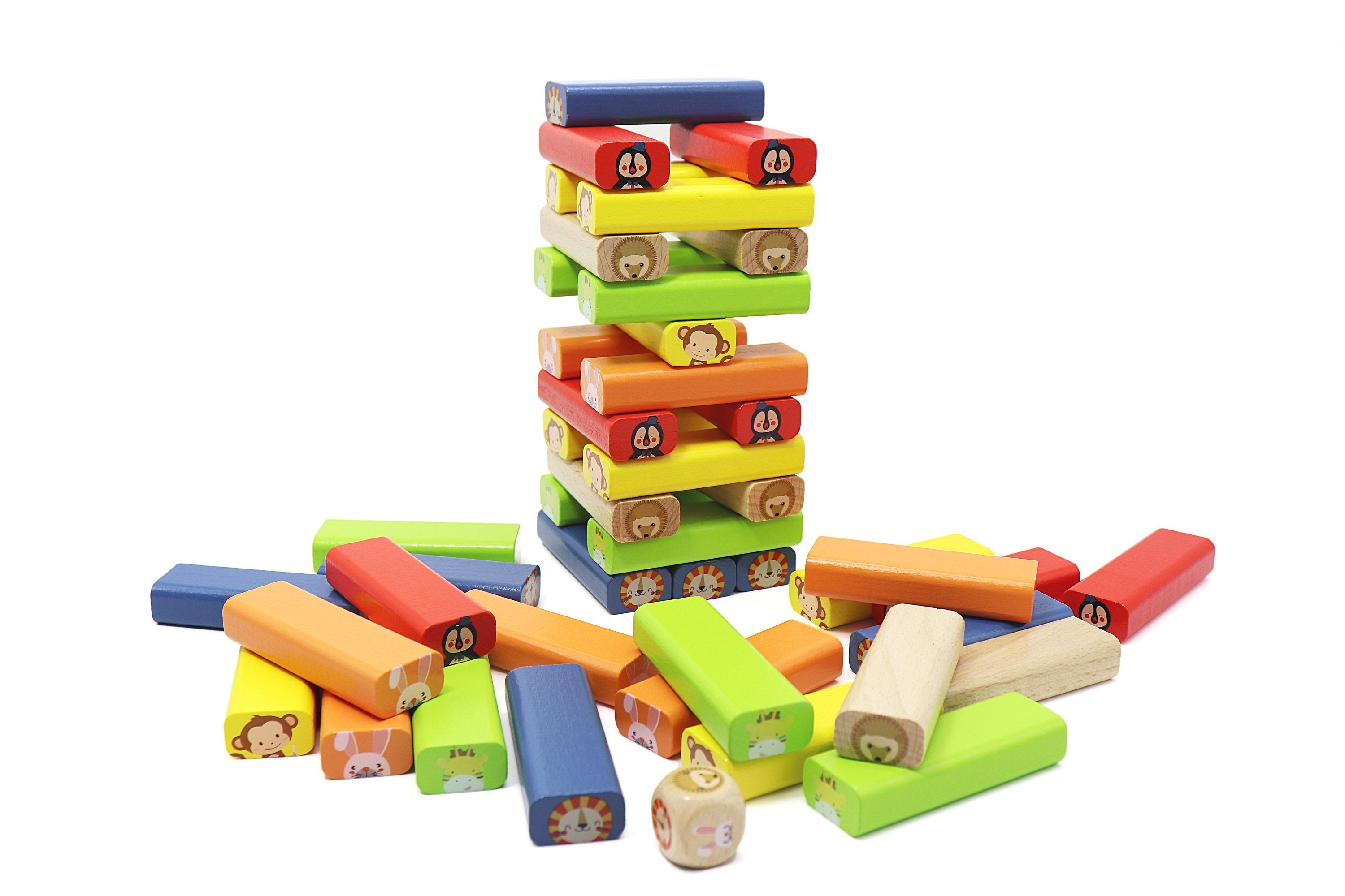 L&F Zoo Stacking Game, 77 Different Pieces Included | Perfect for Kids 3-Years+, Use with Preschoolers or Kid’s Birthday/Christmas Present | BPA-Free, Made with Non-Toxic Wood and Water-Based Paint