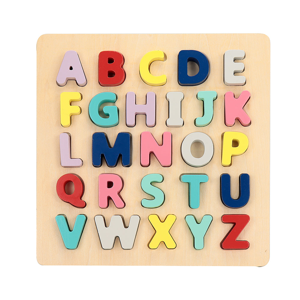 Leo & Friends Wooden Chunky Alphabet Puzzle for Toddlers, Preschoolers | Chunky ABC Blocks and Puzzle Board for Kids 3+ | Learn Letters, Spelling, Sounds, and Building Sentences with the Perfect Puzzle Gift for Kids