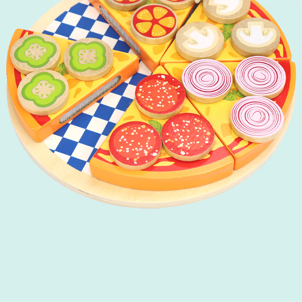Leo & Friends 27-Piece Kid’s Pizza Toy Set | Play Pretend Pizza Toy Slices, Toppings, Pizza Cutter for Toddlers | Perfect Kid’s Cooking Toy Kit for Birthdays, Holidays