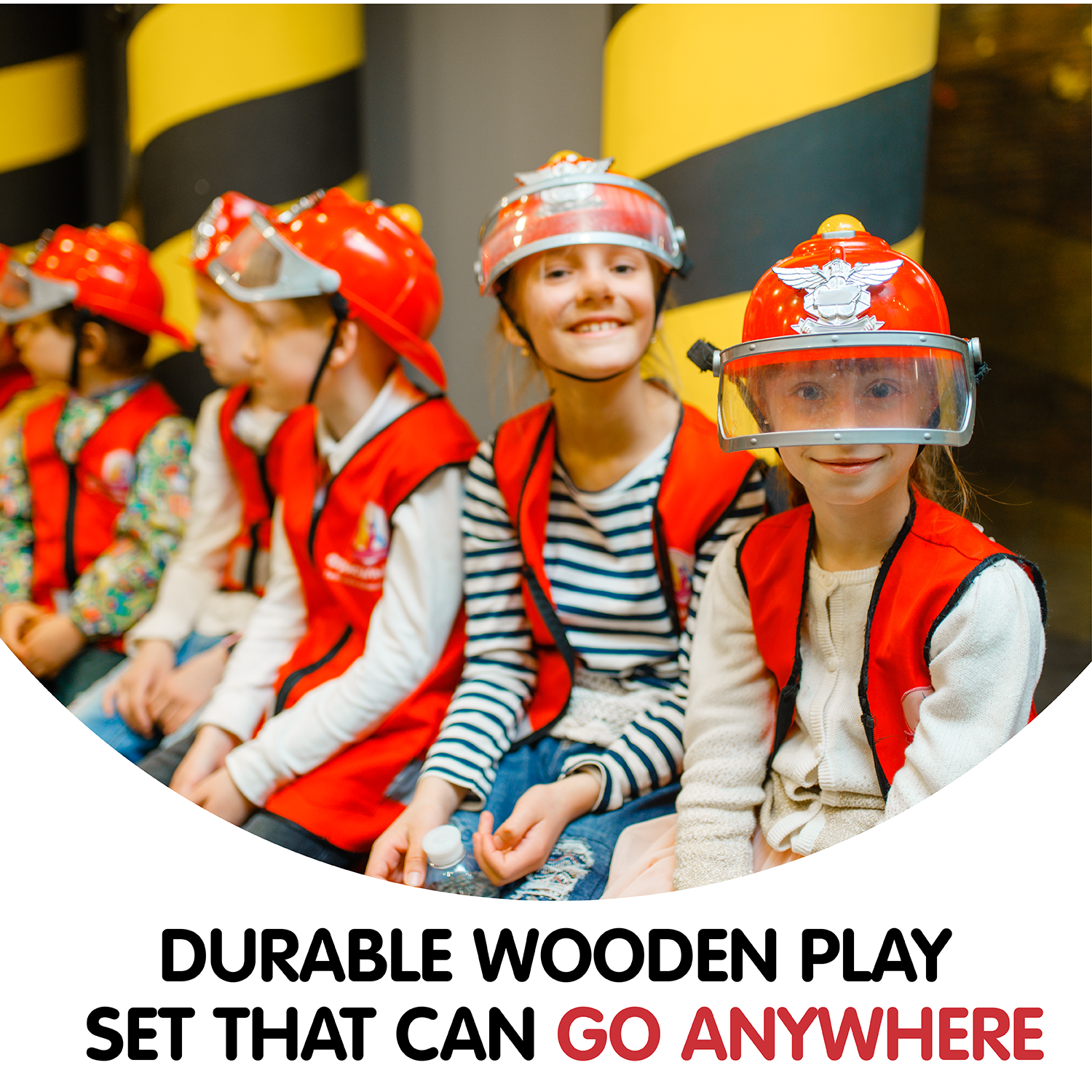 L&F Fire Truck Play Set, 3-Piece Wooden Play Kit with Fire Truck, Firefighter, and Dog Included | 3-Years and Older, Perfect for Preschoolers, Development Learning Toys