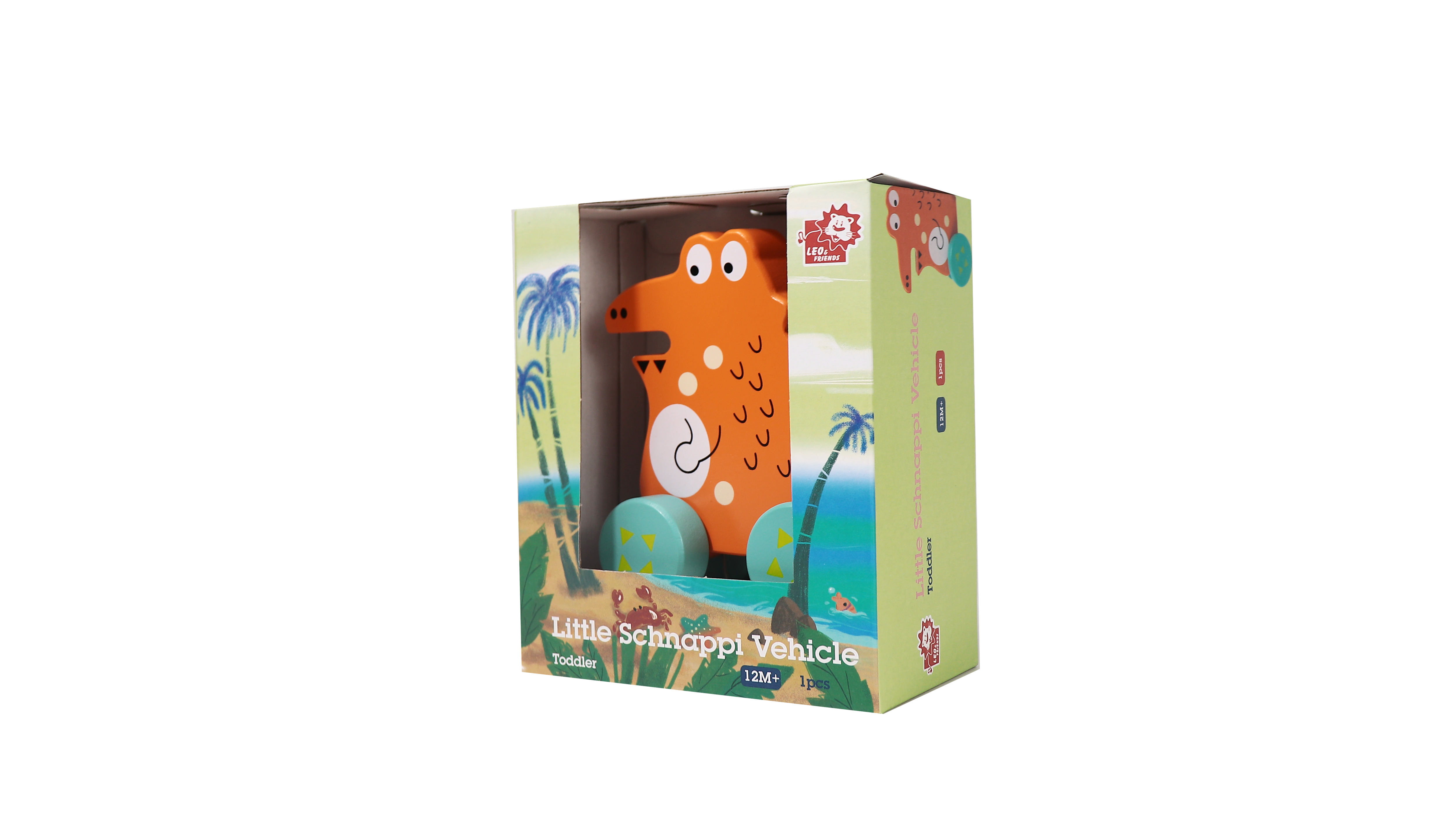 Leo & Friends Wooden Little Schappi Alligator Vehicle Toy, Perfect Christmas or Birthday Present for 1 year old