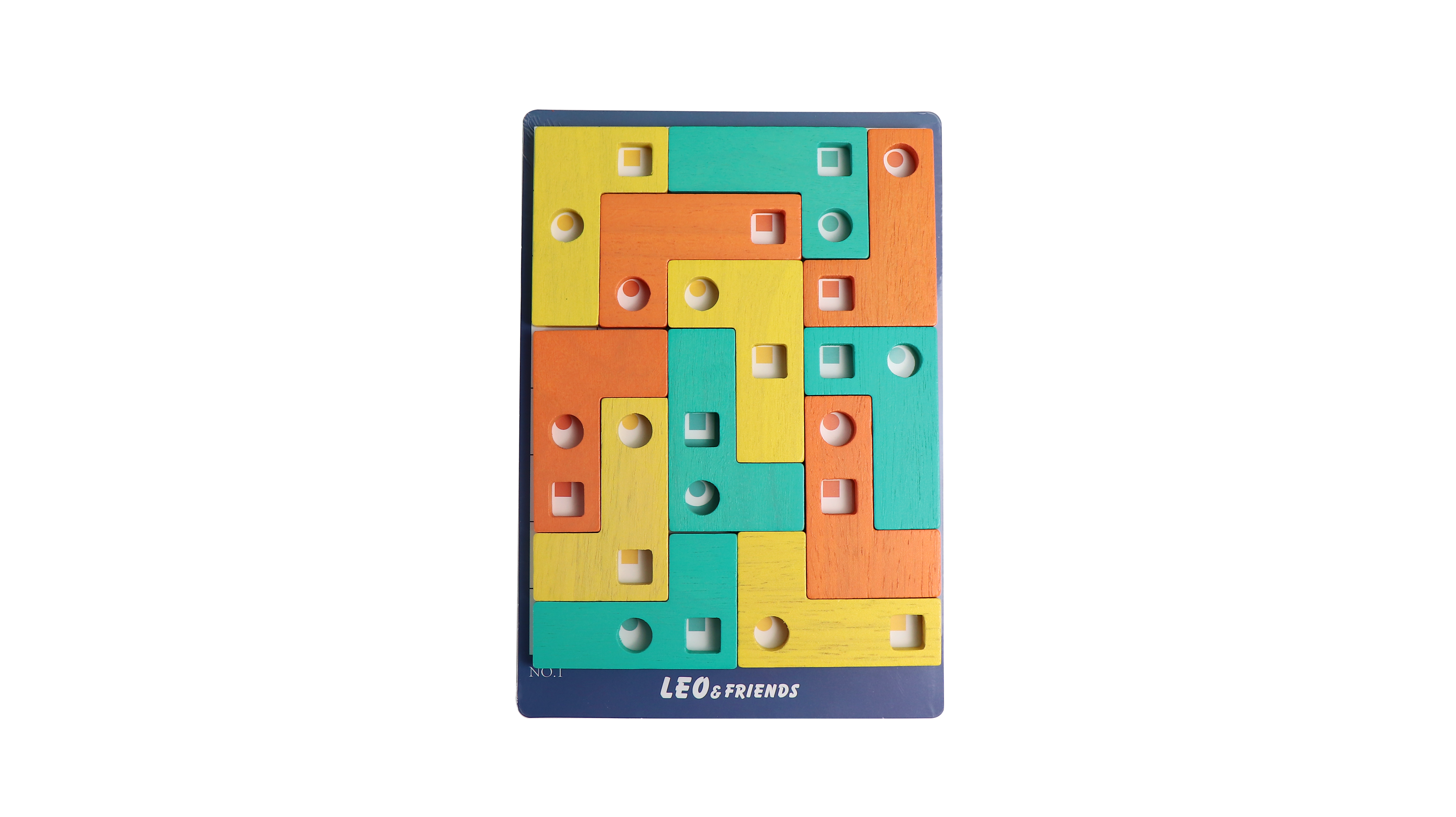 Leo & Friends Wooden L-Shaped Geometric Matching Game, Educational Gift for Kids, STEM Toy, Perfect Christmas or Birthday Present