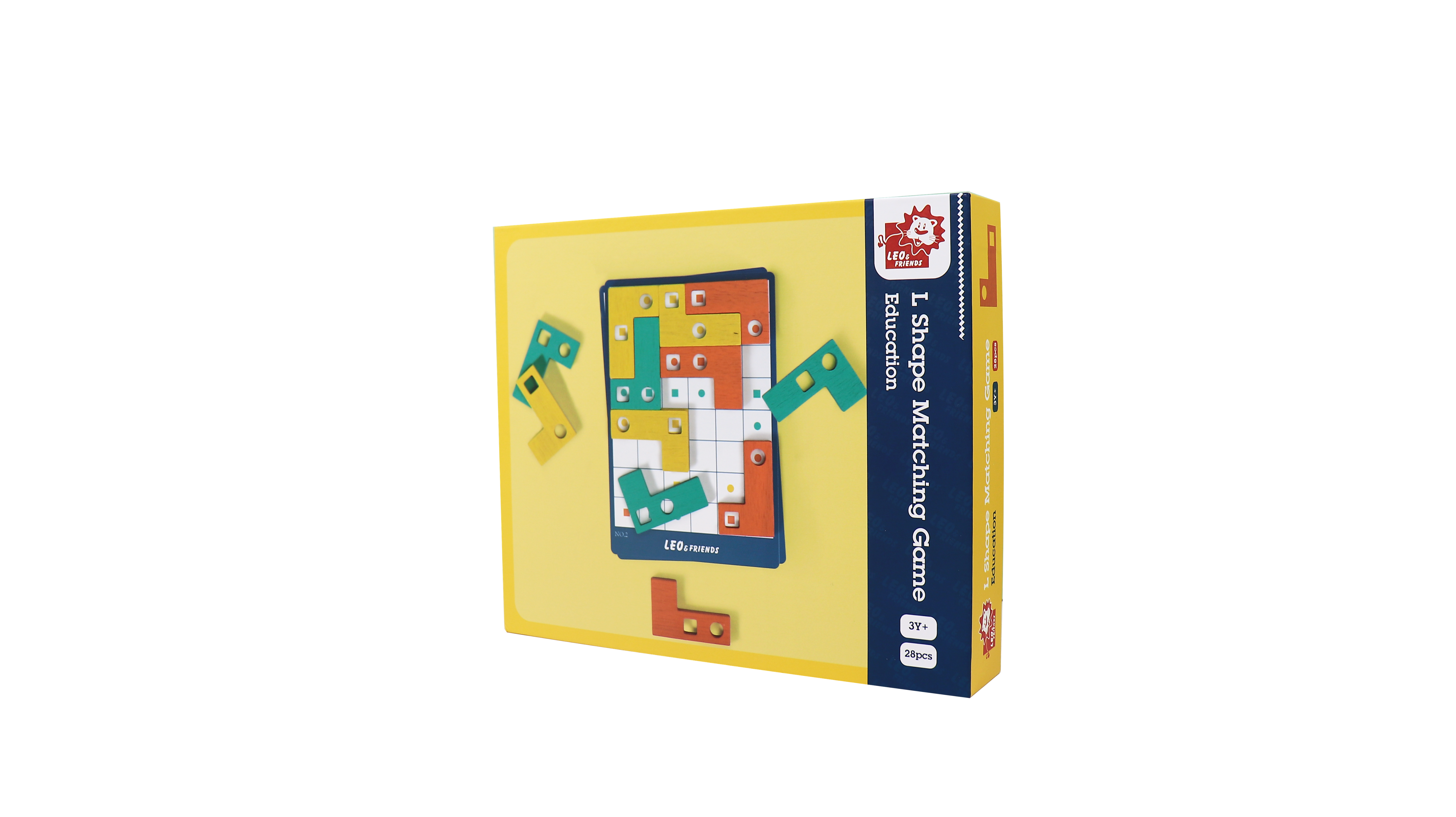 Leo & Friends Wooden L-Shaped Geometric Matching Game, Educational Gift for Kids, STEM Toy, Perfect Christmas or Birthday Present