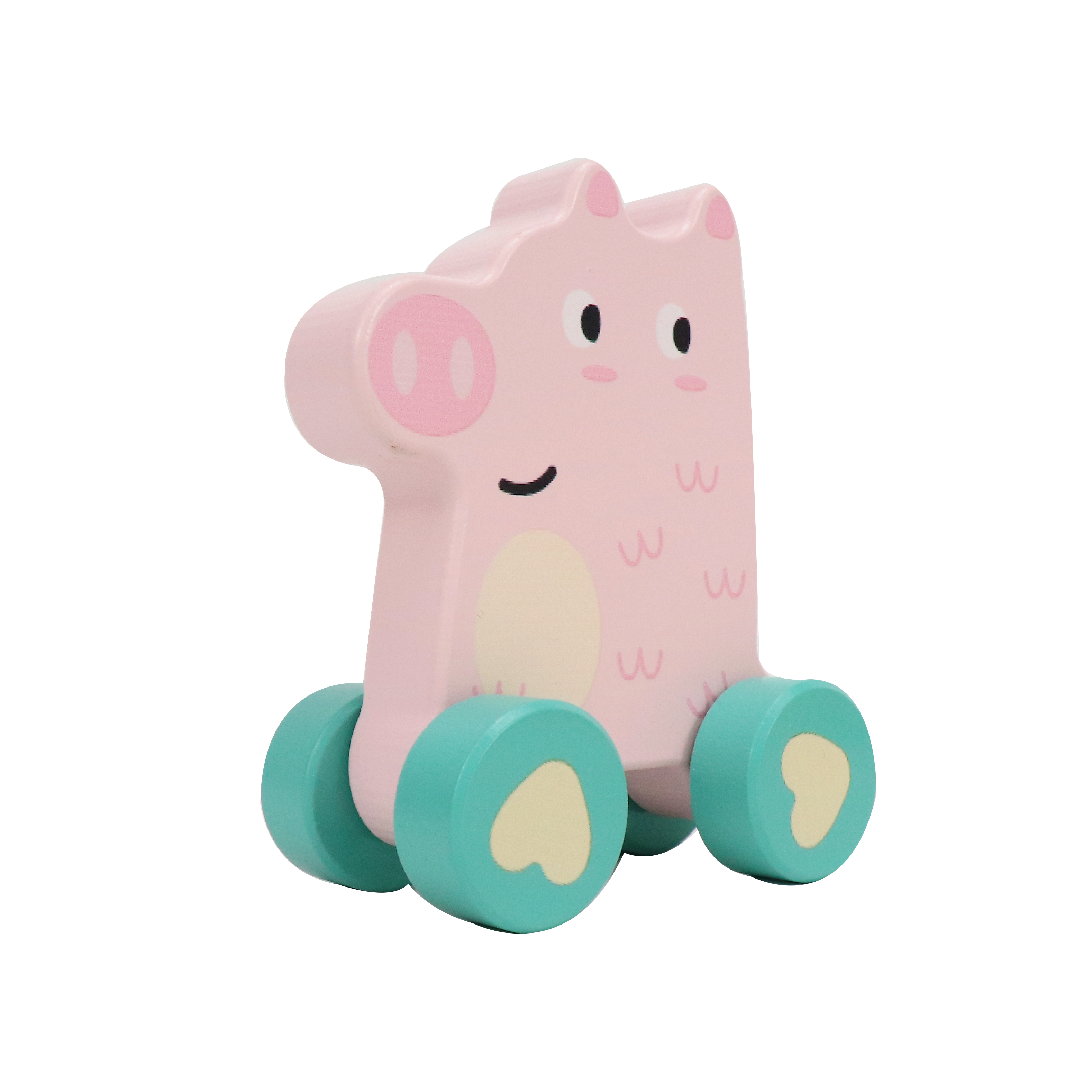 Leo & Friends Wooden Little Pig Vehicle Toy, Perfect Christmas or Birthday Present for 1 year old