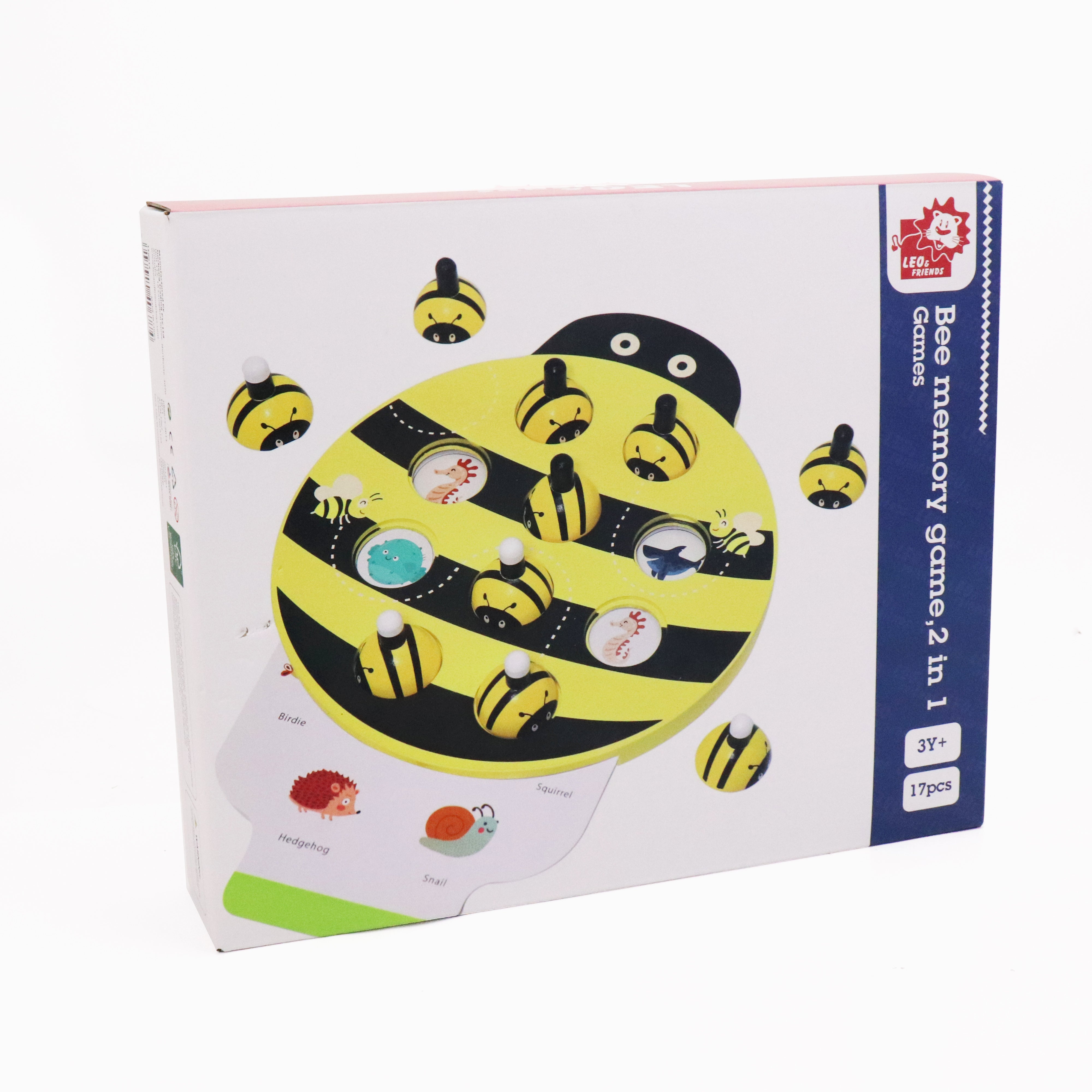 Leo and Friends Bee Memory Game – Wooden Memory Matching Game for Kids Ages 3, 4, 5 Years Old – Family Board Games – Educational Toy for Boys & Girls Cognitive Development