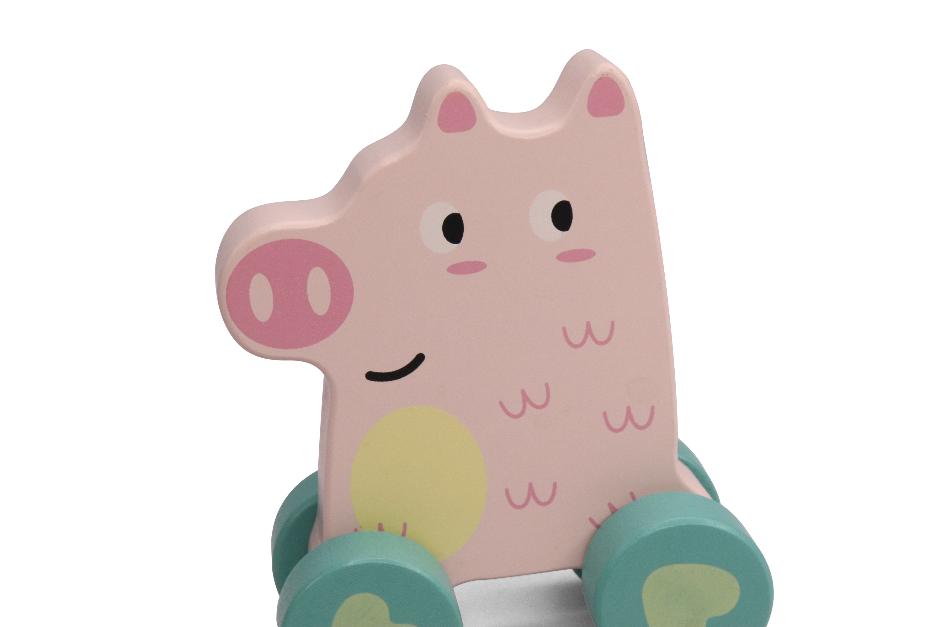 Leo & Friends Wooden Little Pig Vehicle Toy, Perfect Christmas or Birthday Present for 1 year old