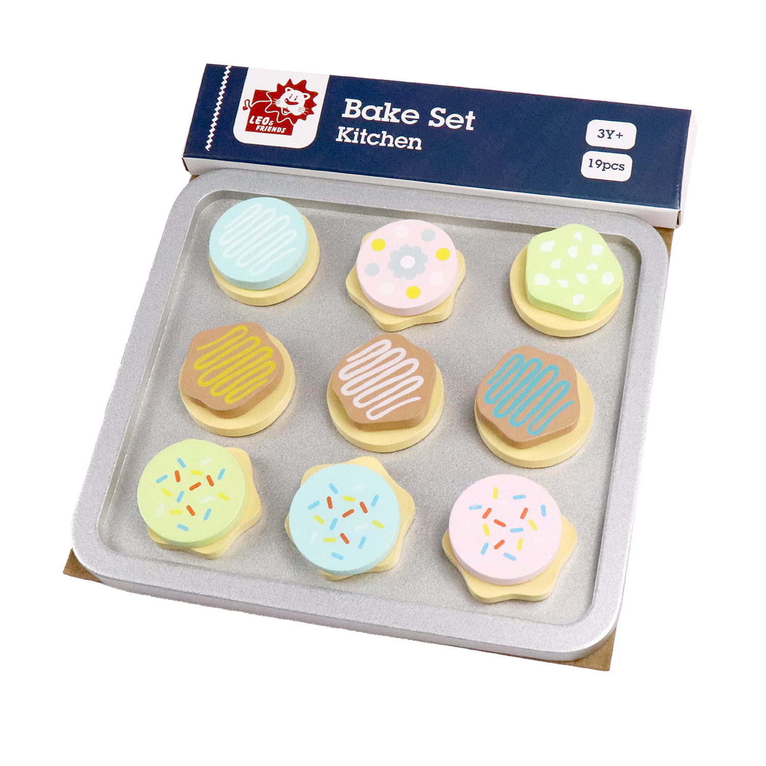 L&F Bake Set Kitchen with 19-Pieces Included, Made for Toddlers 3-Years+ | 9 Cookies, 9 Frostings, 1 Bake Sheet | Perfect Development Baking Toy for Birthdays, Preschool, Holidays