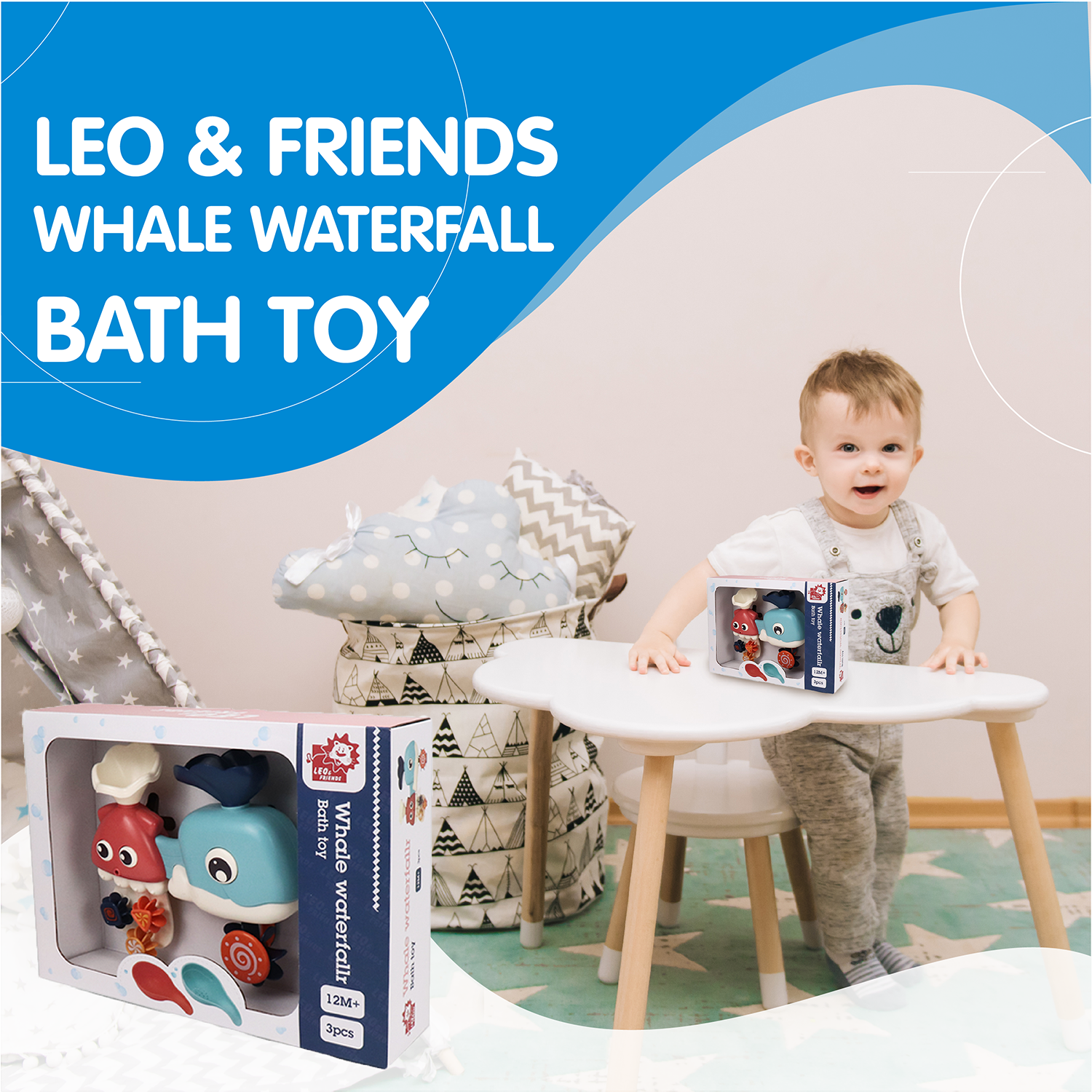 Leo & Friends Whale Waterfall Bath Toy for Babies, Toddlers | Whale Fountain,  Spinner Wheel, Make Bath Time Fun | Bath Wall Toy for all Bathrooms, Perfect  Christmas or Birthday Present