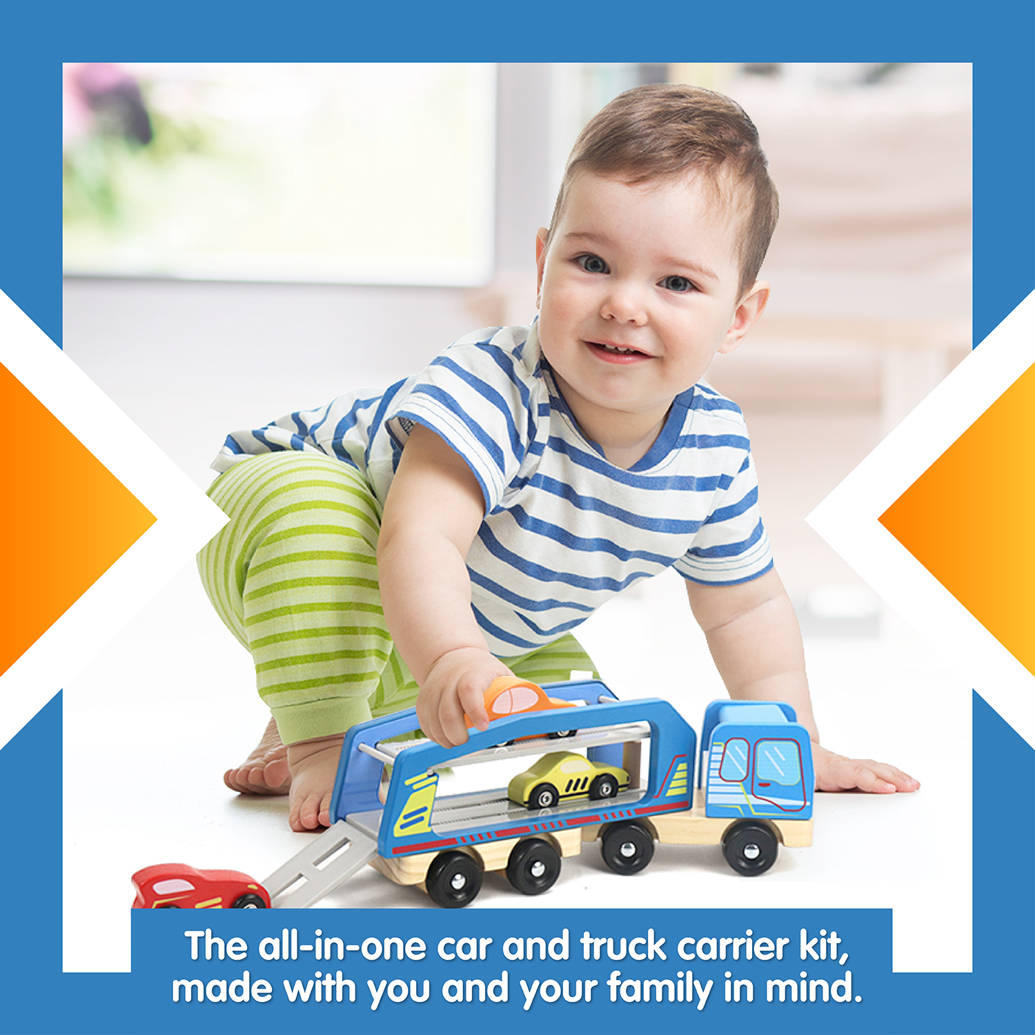 Wooden Car Carrier Set, 5-Piece Car and Carrier Truck Kid’s Set for 3-Years-of-Age or Older | Play Pretend Truck & Cars Carrier, Towing Kit, Perfect Educational Present or Preschool Toy