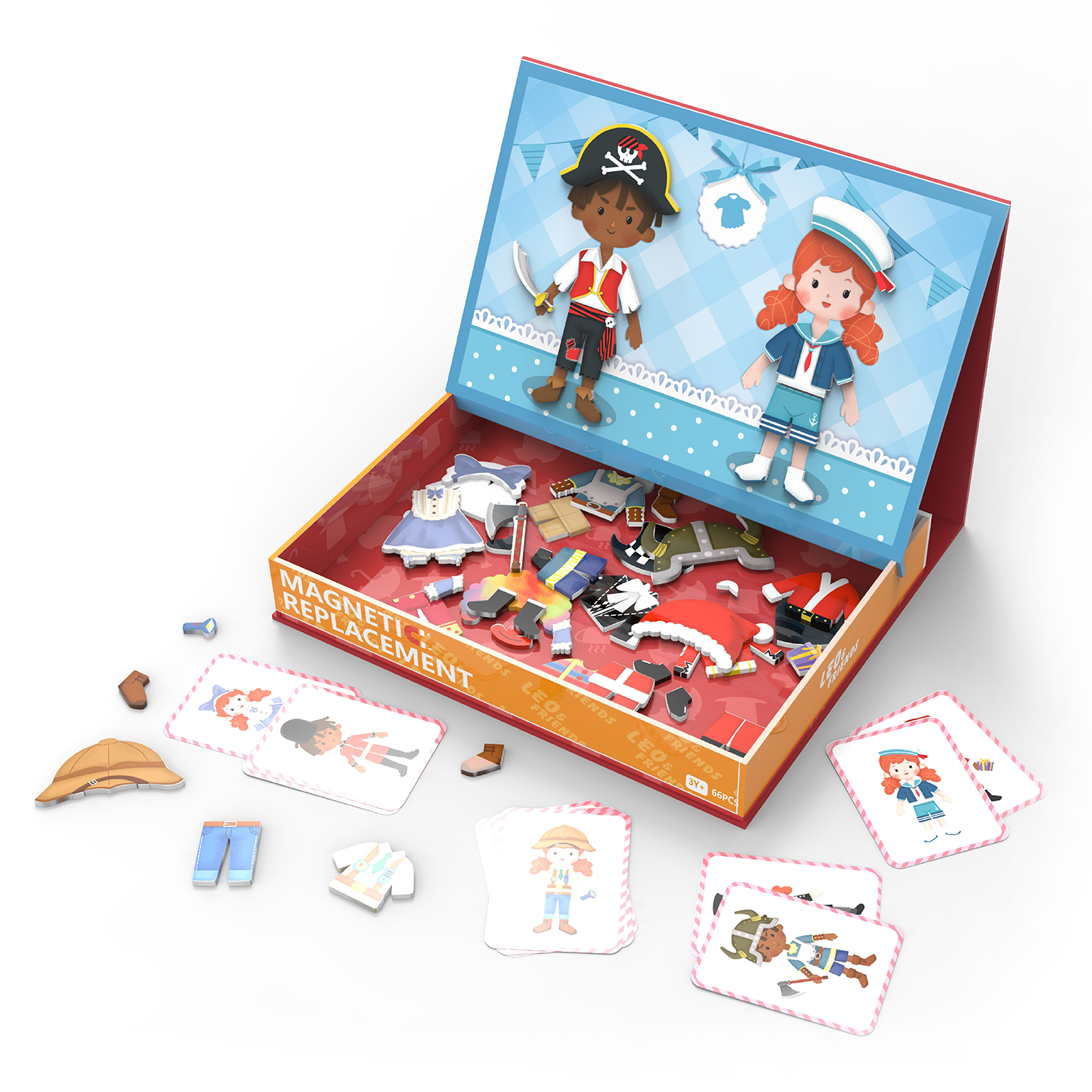 Leo & Friends Magnetic Dressing Kit, 66-Pieces, Made for Kids 3-Years-Old+ | Educational Play-Pretend Dress-Up Puzzle Kit, Perfect Birthday or Holiday Present | Two Playsets in One