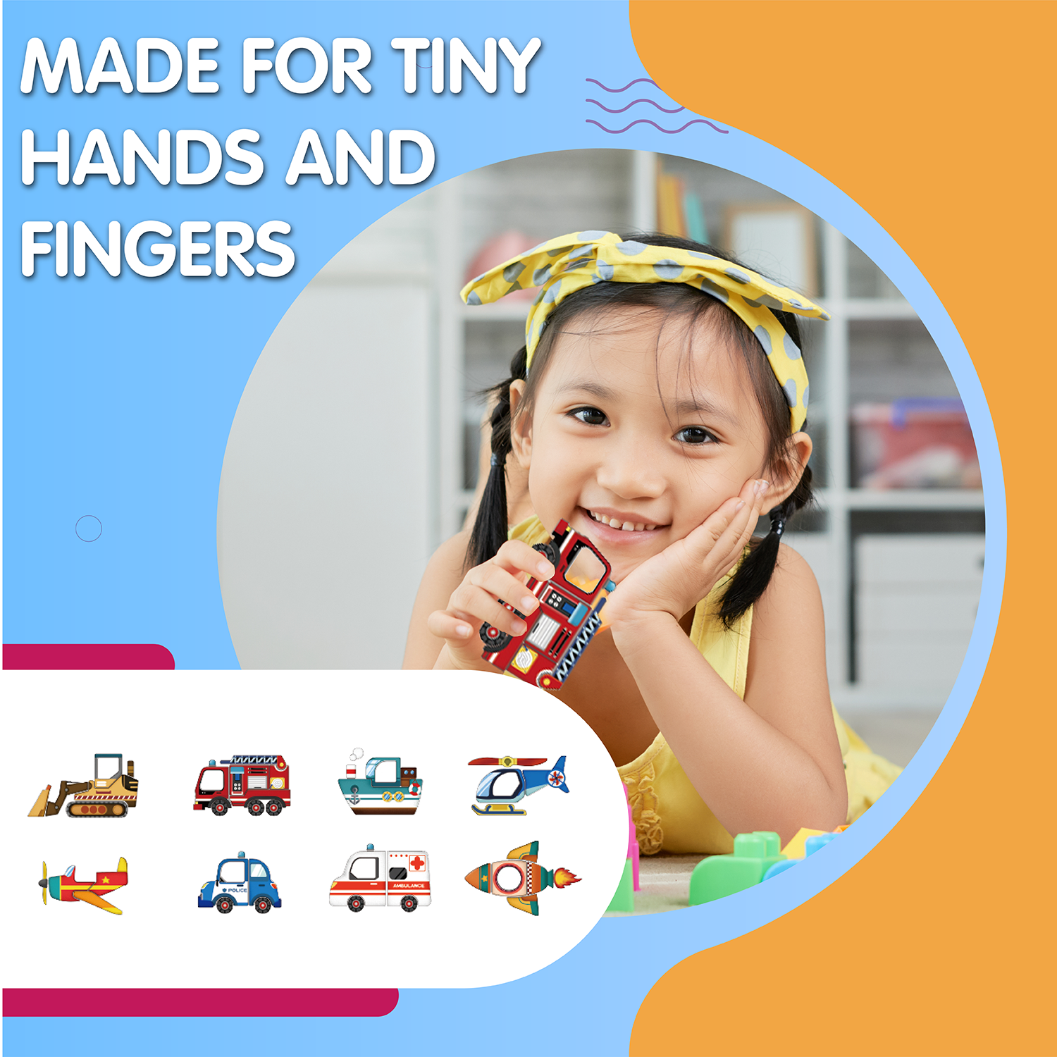 Leo & Friends Transportation Playset, 71-Pieces, Made for Kids 3-Years-Old+ | Educational Play-Pretend Vehicle Puzzle Kit, Perfect Birthday or Holiday Present