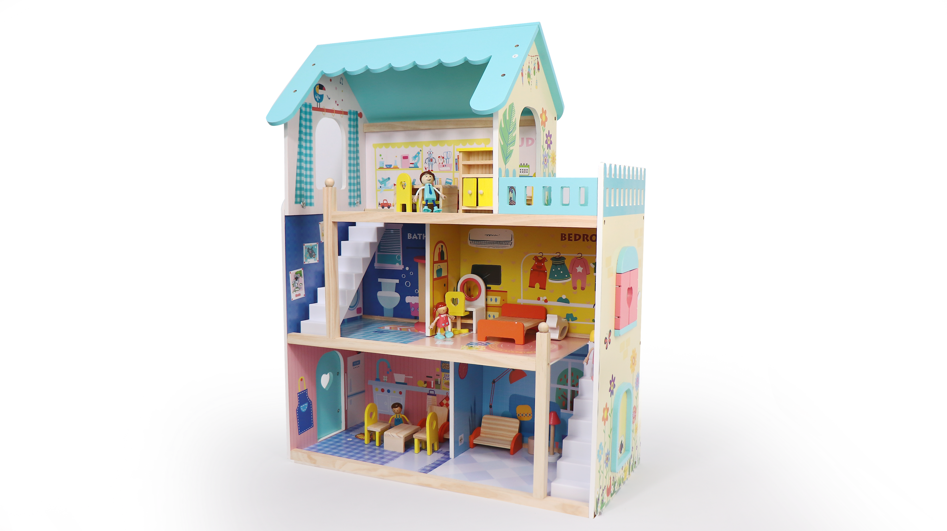 Leo & Friends Dream Doll House, dollhouse, durable dollhouse, dolls, multi-level dollhouse, creative play, entertained, accessories