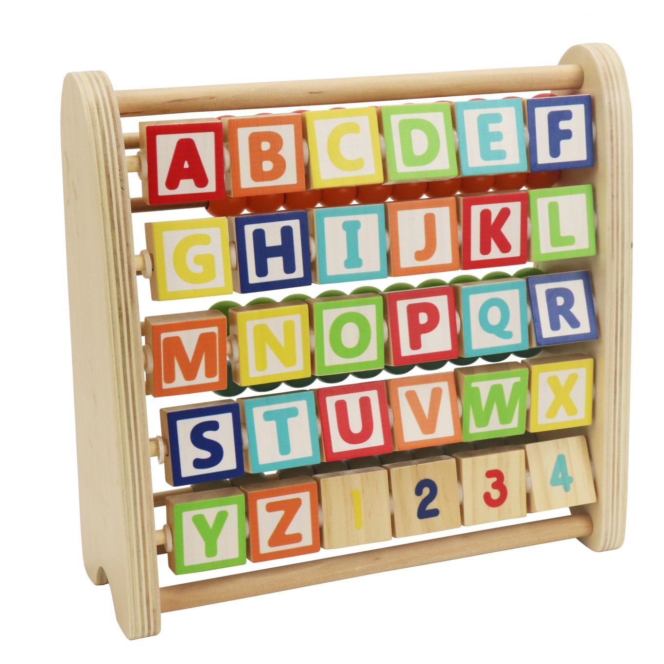 Leo and Friends Double-Sided Alphabet Abacus (9 pcs), Alphabet toy, alphabet blocks, color recognition, letter recognition, sorting toy, montessori toy, Toys for Toddlers And Kids Ages 2, 3, 4, 5