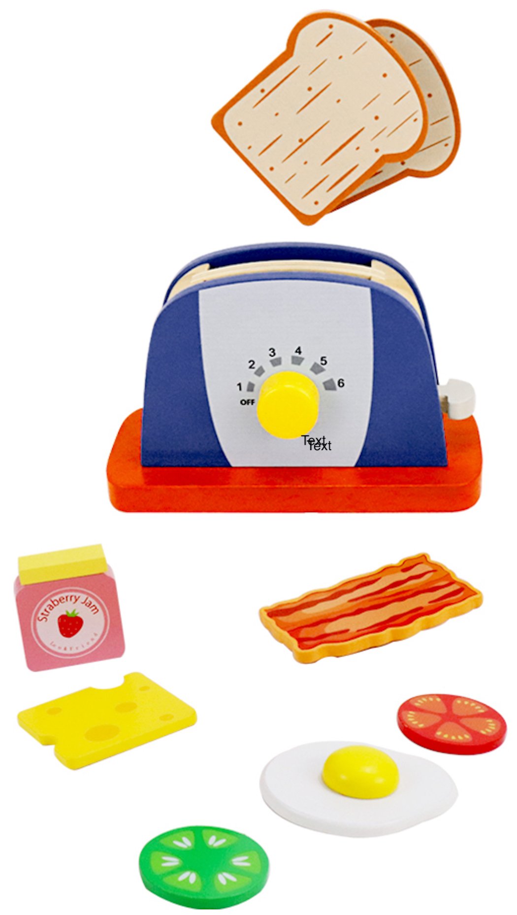 Leo & Friends Wooden Pop Up Toaster Set | 7 Piece Accessory Play Kitchen Wooden Toaster Toy for Children Ages 3-6 | Interactive Early Learning Made with High Quality Wood, Chemical-Free
