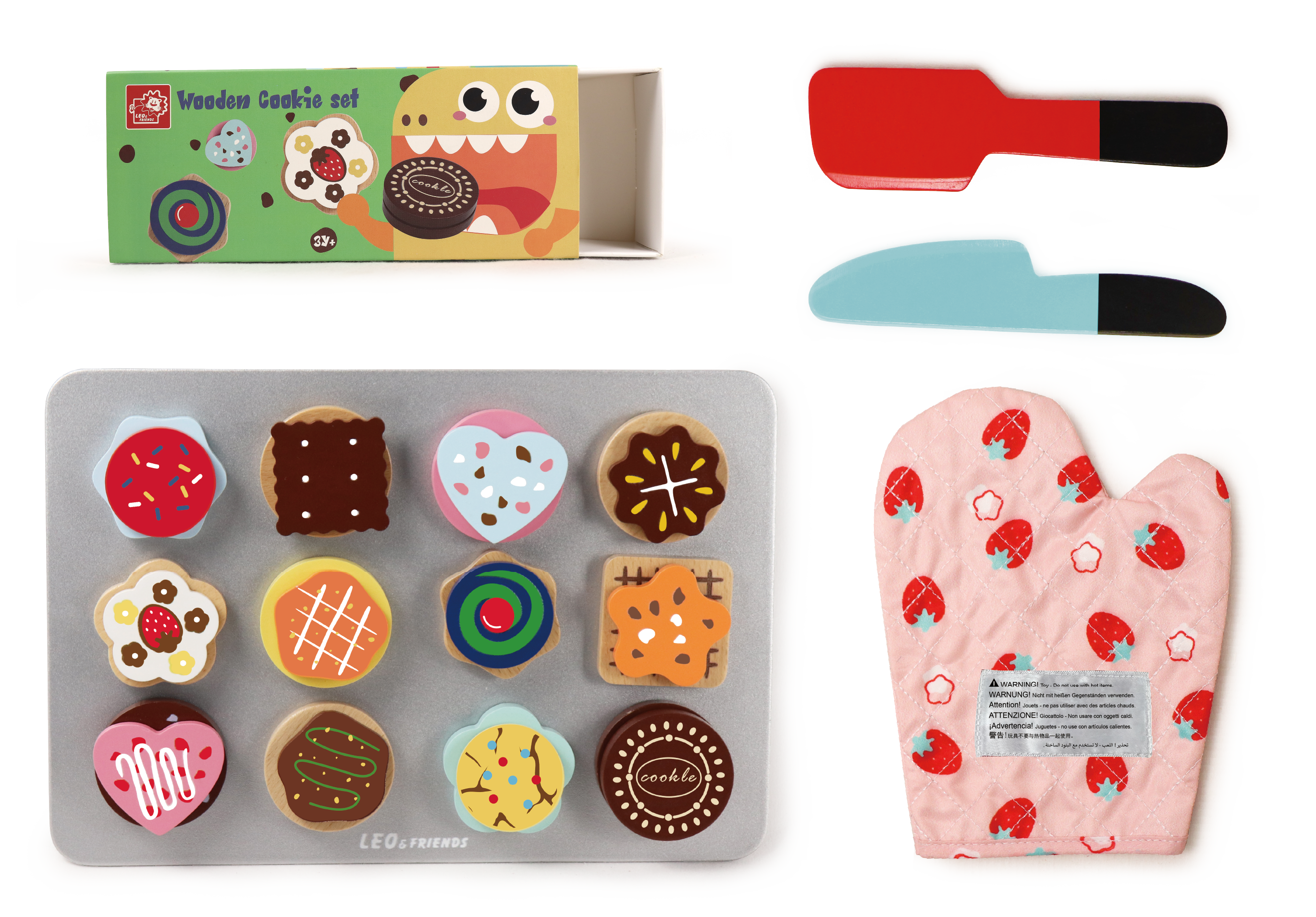 Wooden Cookie Baking Set
