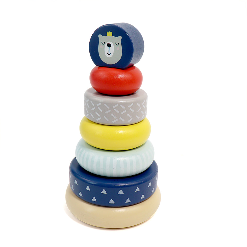 Leo & Friends Wooden Stacking Toys, 6 Wooden Rings, 1 Lion Crown On Top |  Montessori-Approved Education Kid’s Ring Stacking Tower, Perfect Christmas or  Birthday Present