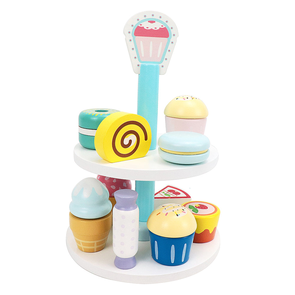 Leo & Friends 19-Piece Wooden Kid’s Bakery Play Set | Play Pretend Dessert Chef Kit for Toddlers | Made with Sustainable, Non-Toxic Wood, Water-Based Paint | Perfect Dessert Kit Gift for Birthdays, Holidays