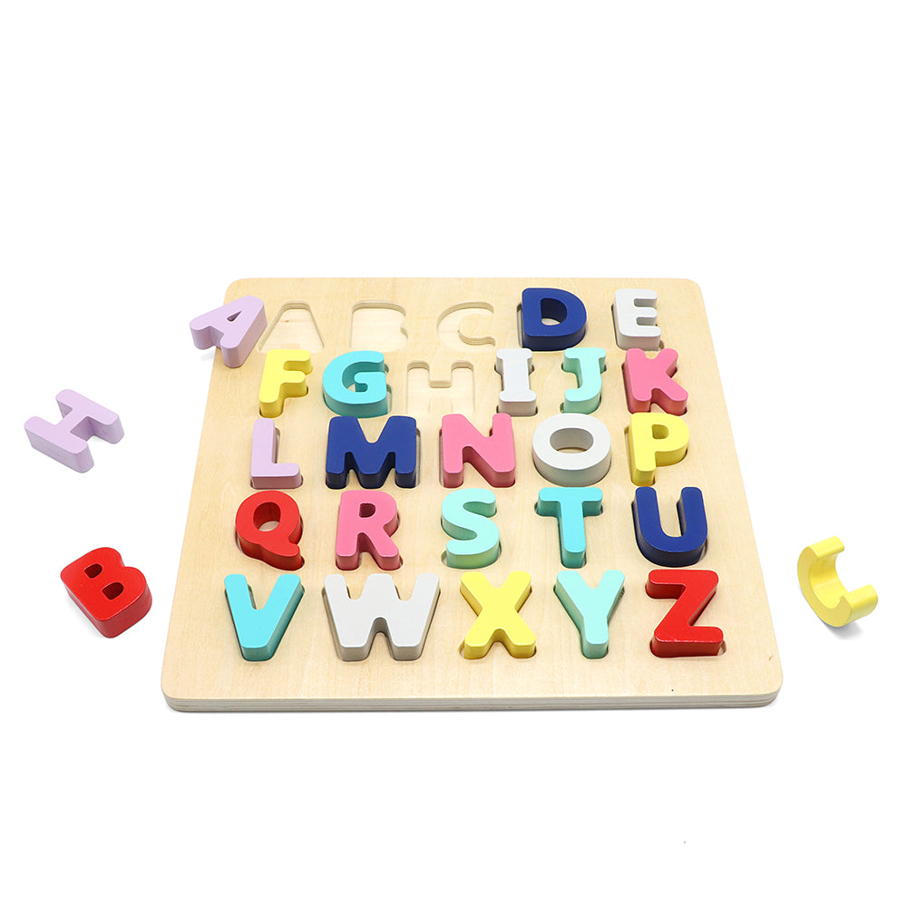 Leo & Friends Wooden Chunky Alphabet Puzzle for Toddlers, Preschoolers | Chunky ABC Blocks and Puzzle Board for Kids 3+ | Learn Letters, Spelling, Sounds, and Building Sentences with the Perfect Puzzle Gift for Kids