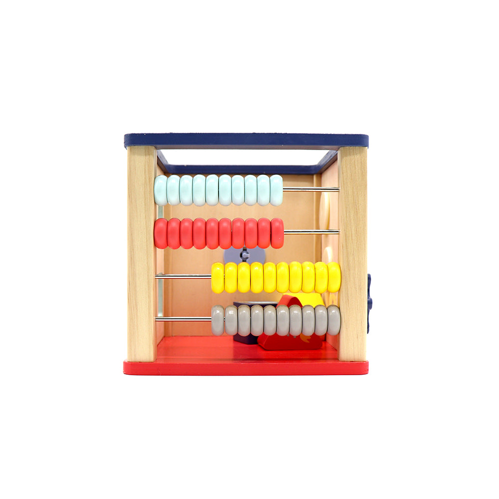 LEO & FRIENDS Wooden Activity Toy for 1, 2 Year-Old-Girls, Educational Preschool Shape Sorter and Maze Toy | Montessori Bead Maze and Versatile Kid’s Sensory Immersion Cube | Perfect Christmas or Birthday Gift