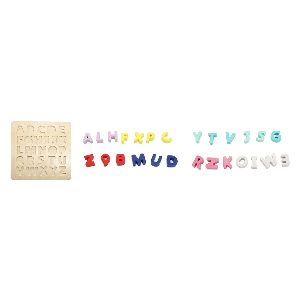 Leo & Friends Wooden Chunky Alphabet Puzzle for Toddlers, Preschoolers | Chunky ABC Blocks and Puzzle Board for Kids 3+ | Learn Letters, Spelling, Sounds, and Building Sentences with the Perfect Puzzle Gift for Kids