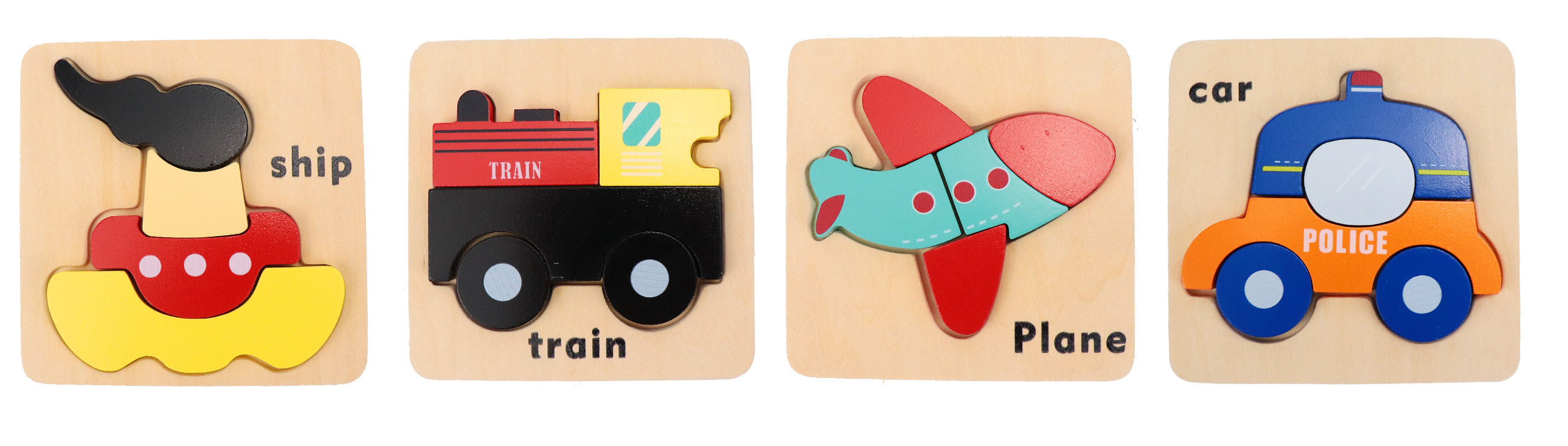 Wooden Vehicle Puzzle Kit for Boys and Girls, Includes 23 Different Pieces and 1 Plane, 1 Train, 1 Ship, and 1 Car | Educational Children’s Building Peg Puzzle Toy, Perfect Birthday Present