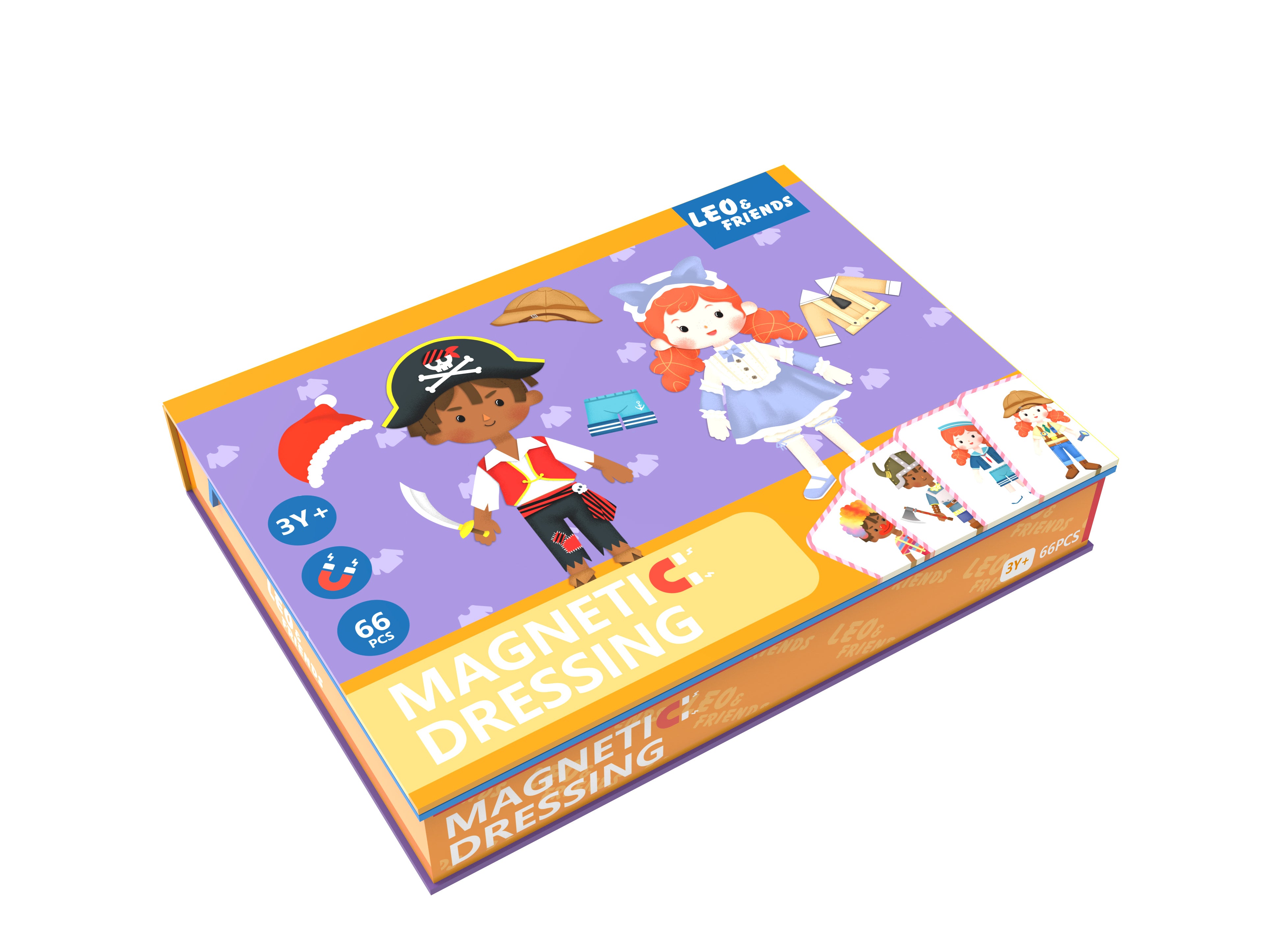 Leo & Friends Magnetic Dressing Kit, 66-Pieces, Made for Kids 3-Years-Old+ | Educational Play-Pretend Dress-Up Puzzle Kit, Perfect Birthday or Holiday Present | Two Playsets in One