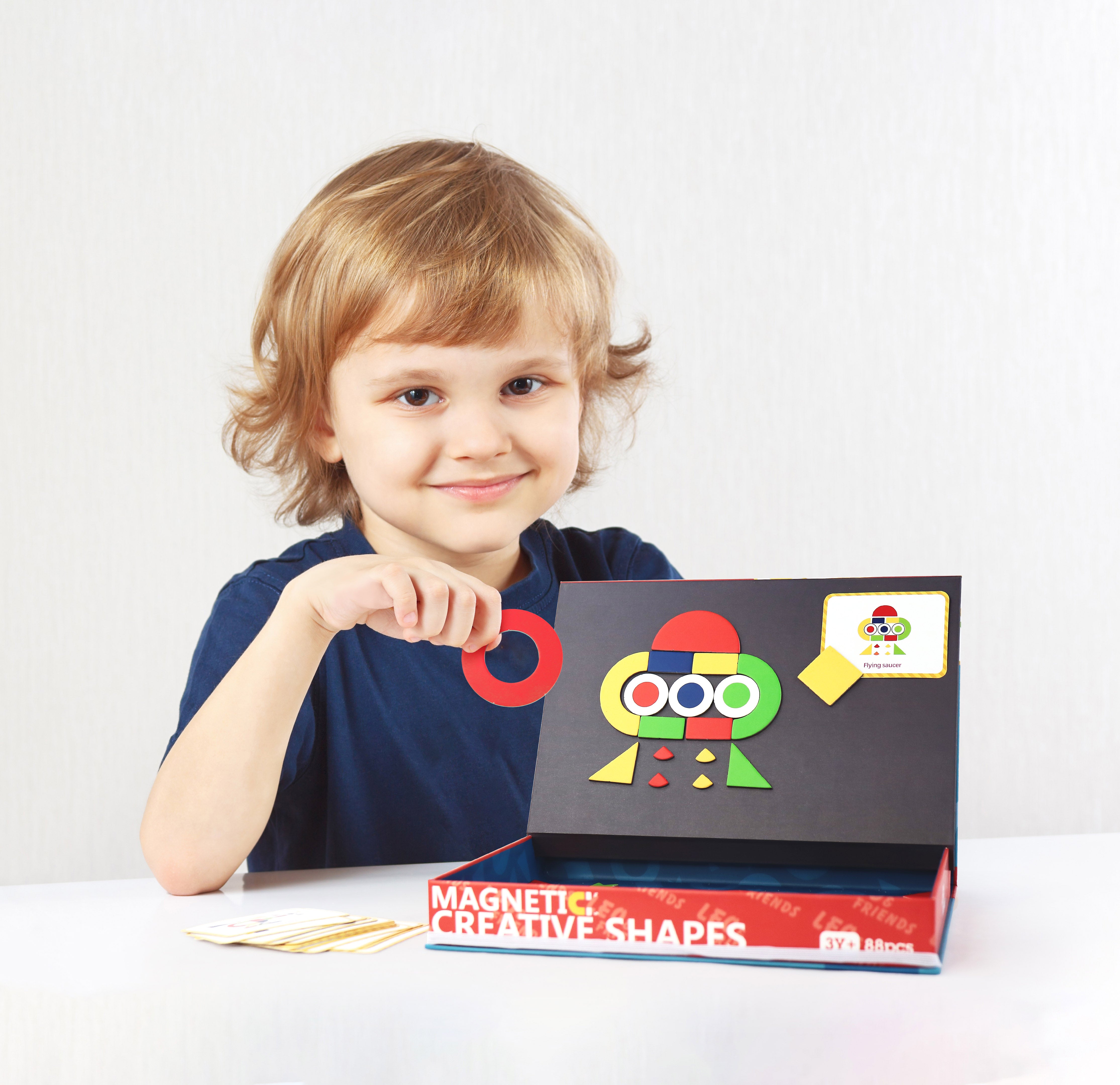 Leo & Friends Magnetic Creative Shapes Playset, 88-Pieces, Made for Kids 3-Years-Old+ | Educational Play-Pretend Shape and Color Puzzle Kit, Perfect Birthday or Holiday Present